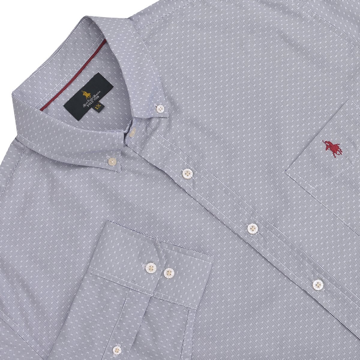 Camisa Manga Larga a Rayas Color Azul Polo Club
