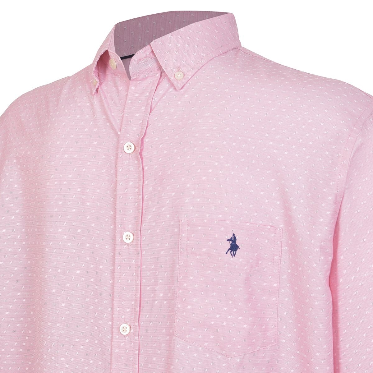 Camisa Manga Larga Fantasia Color Rosa Polo Club