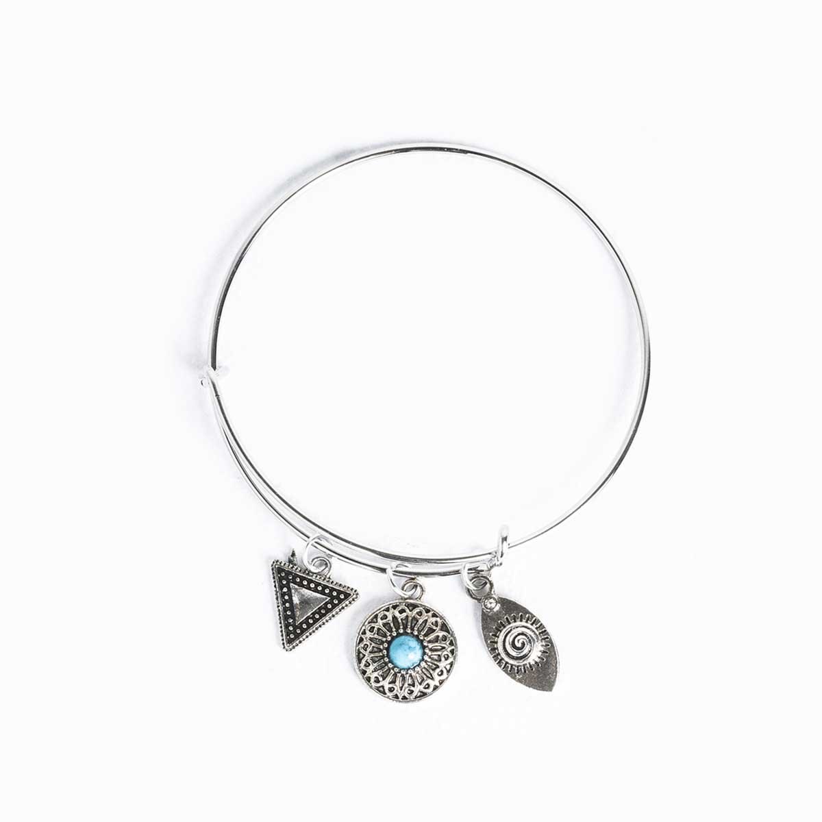 Pulsera Aro Rígido Y Dijes Wonder Charms