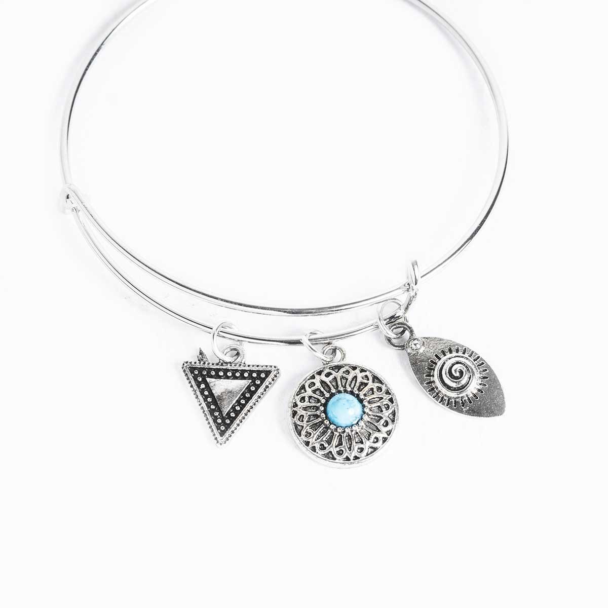 Pulsera Aro Rígido Y Dijes Wonder Charms