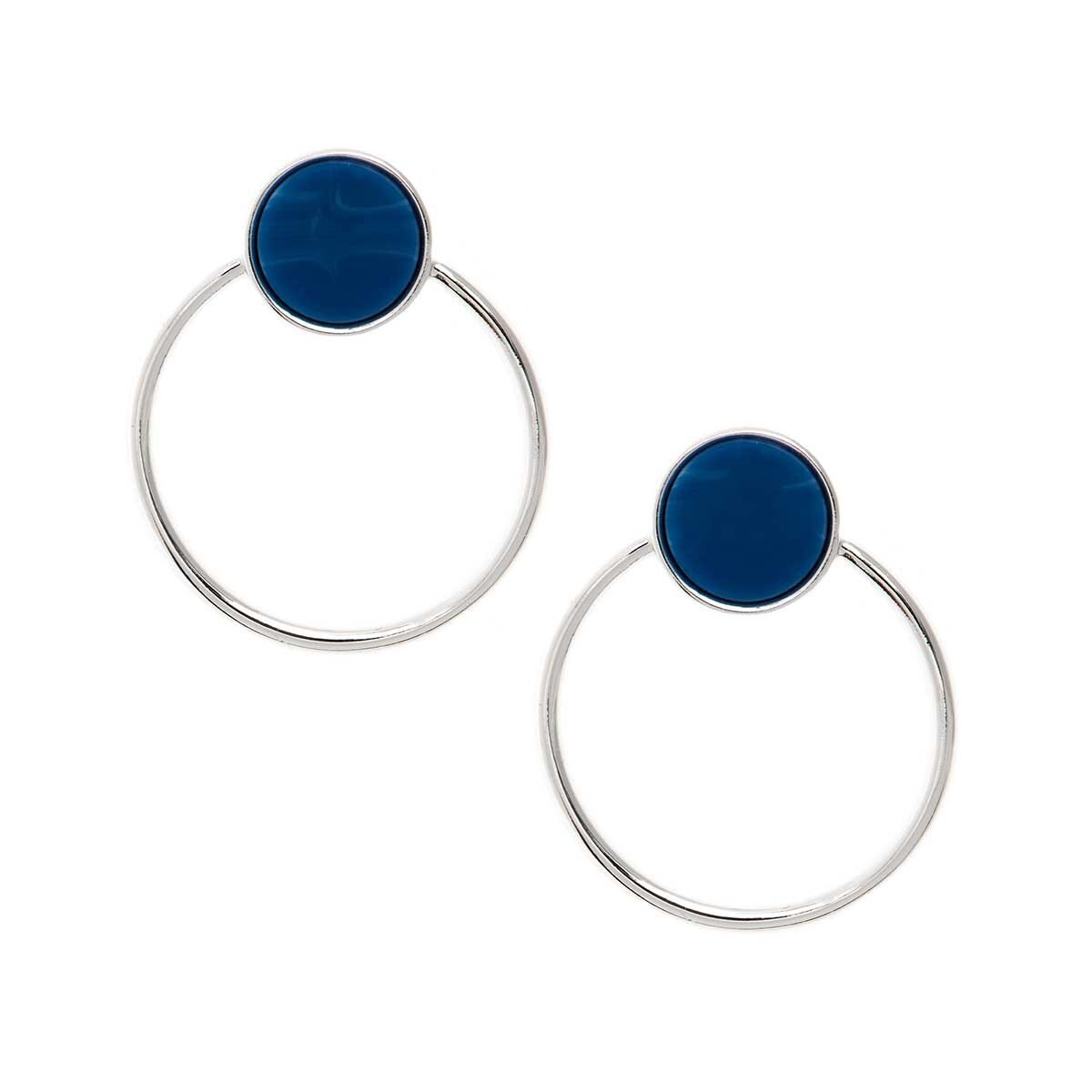 Aretes de Acero Plateado Nine West