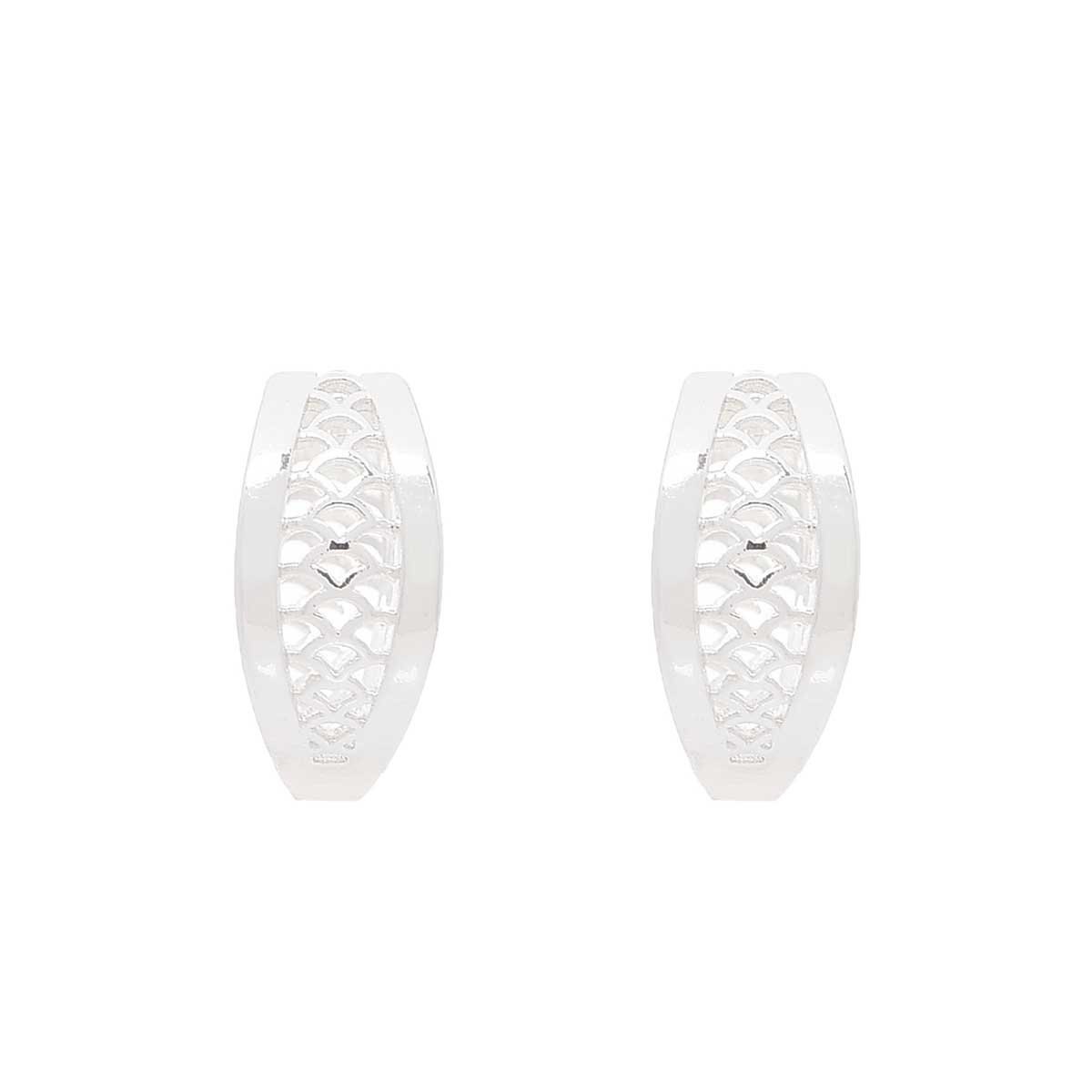 Aretes Color Plateado en Acabado Pulido con Cristal Napier
