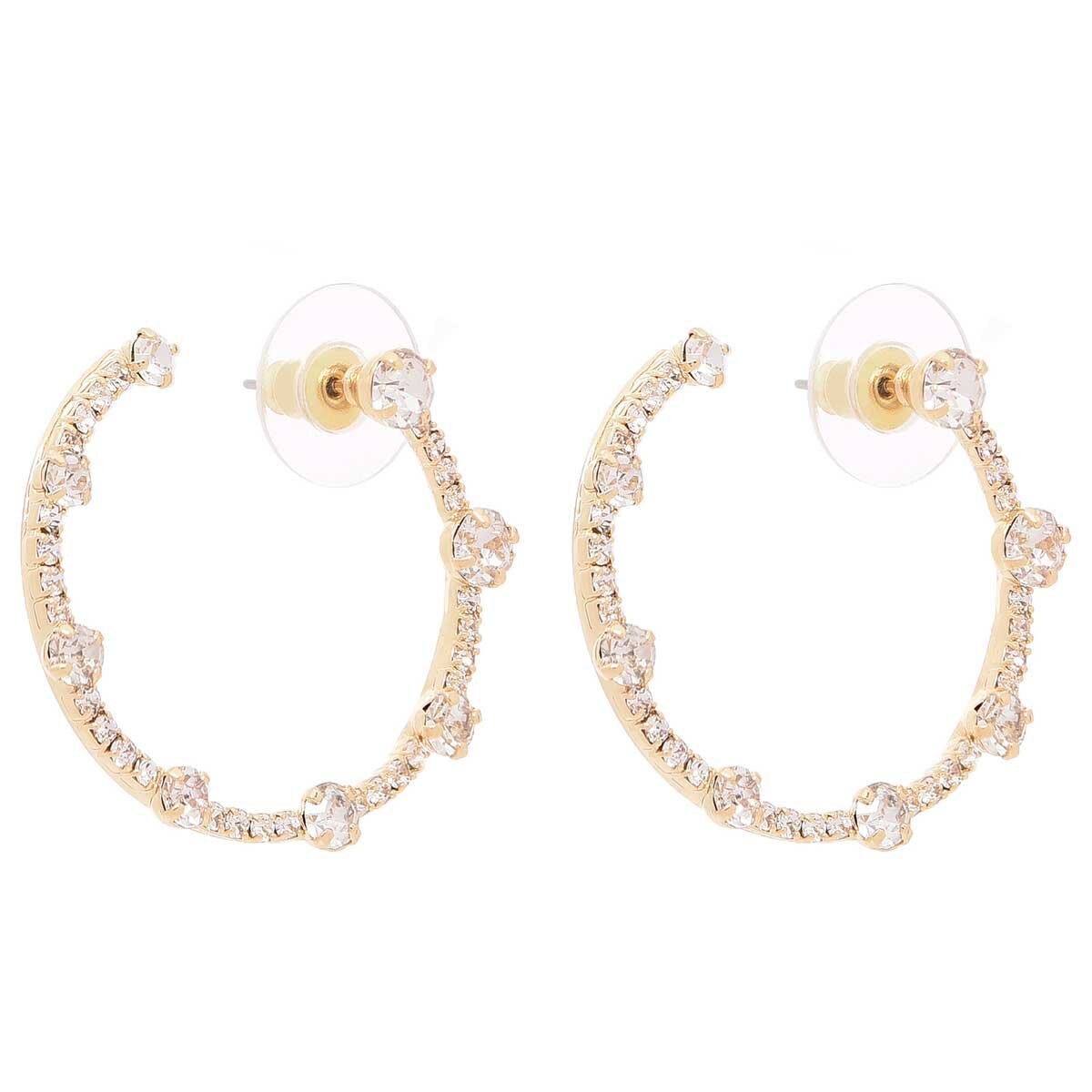 Aretes Color Dorado en Acabado Pulido con Cristal Napier
