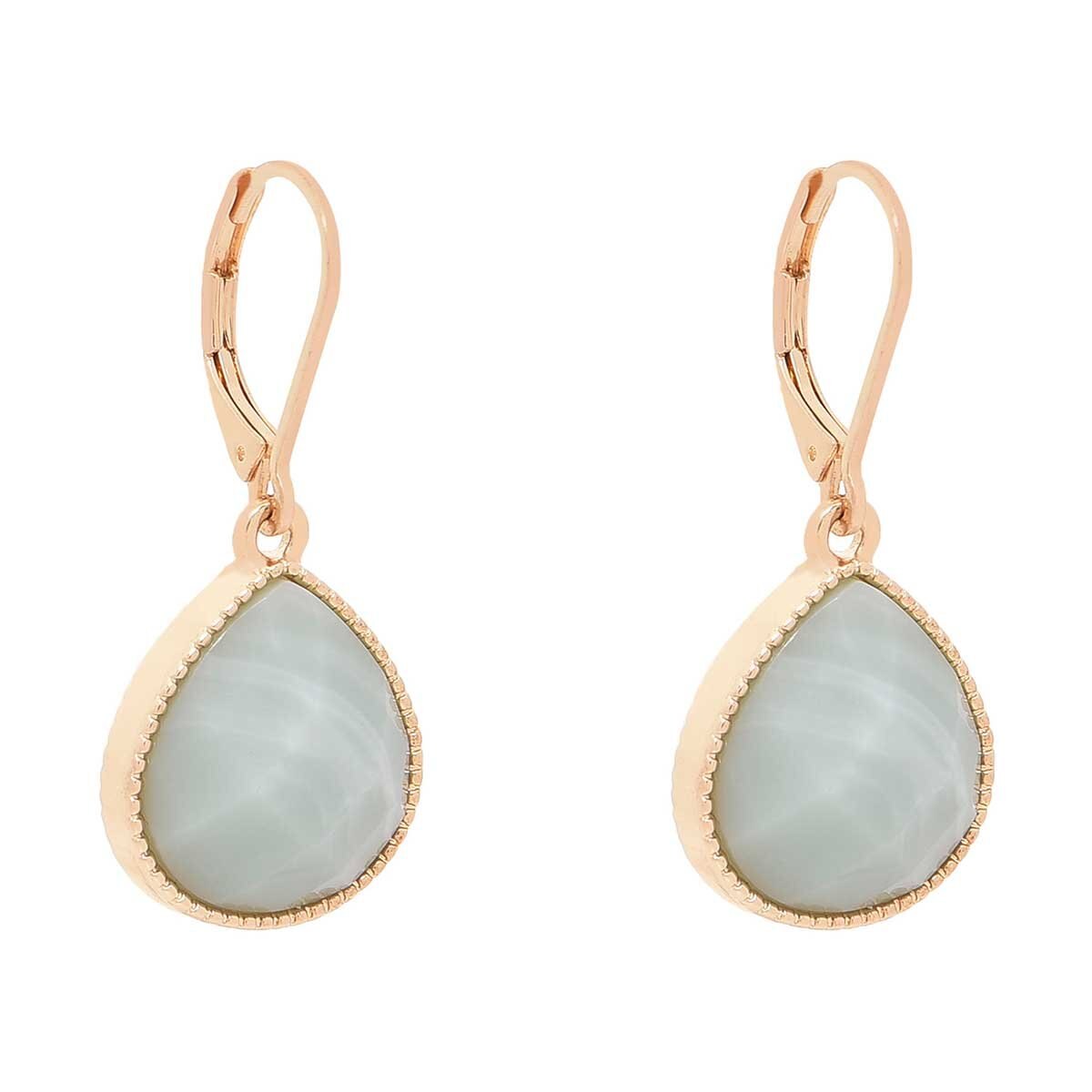 Aretes Color Dorado en Acabado Pulido con Resina Napier
