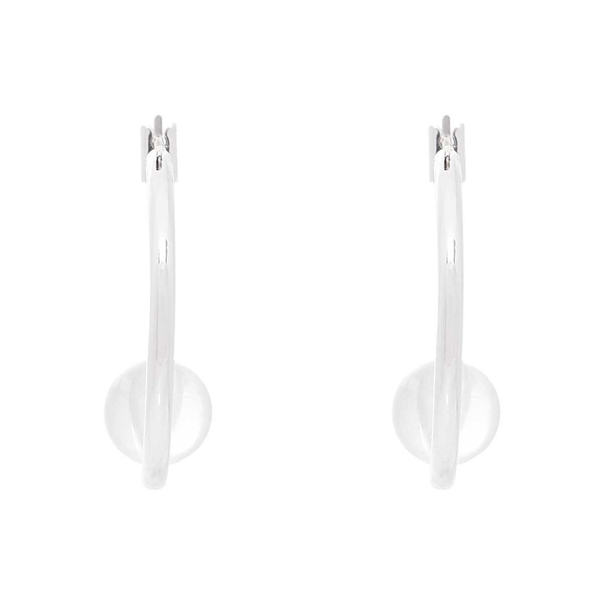 Aretes Color Plateado en Acabado Pulido con Resina Napier