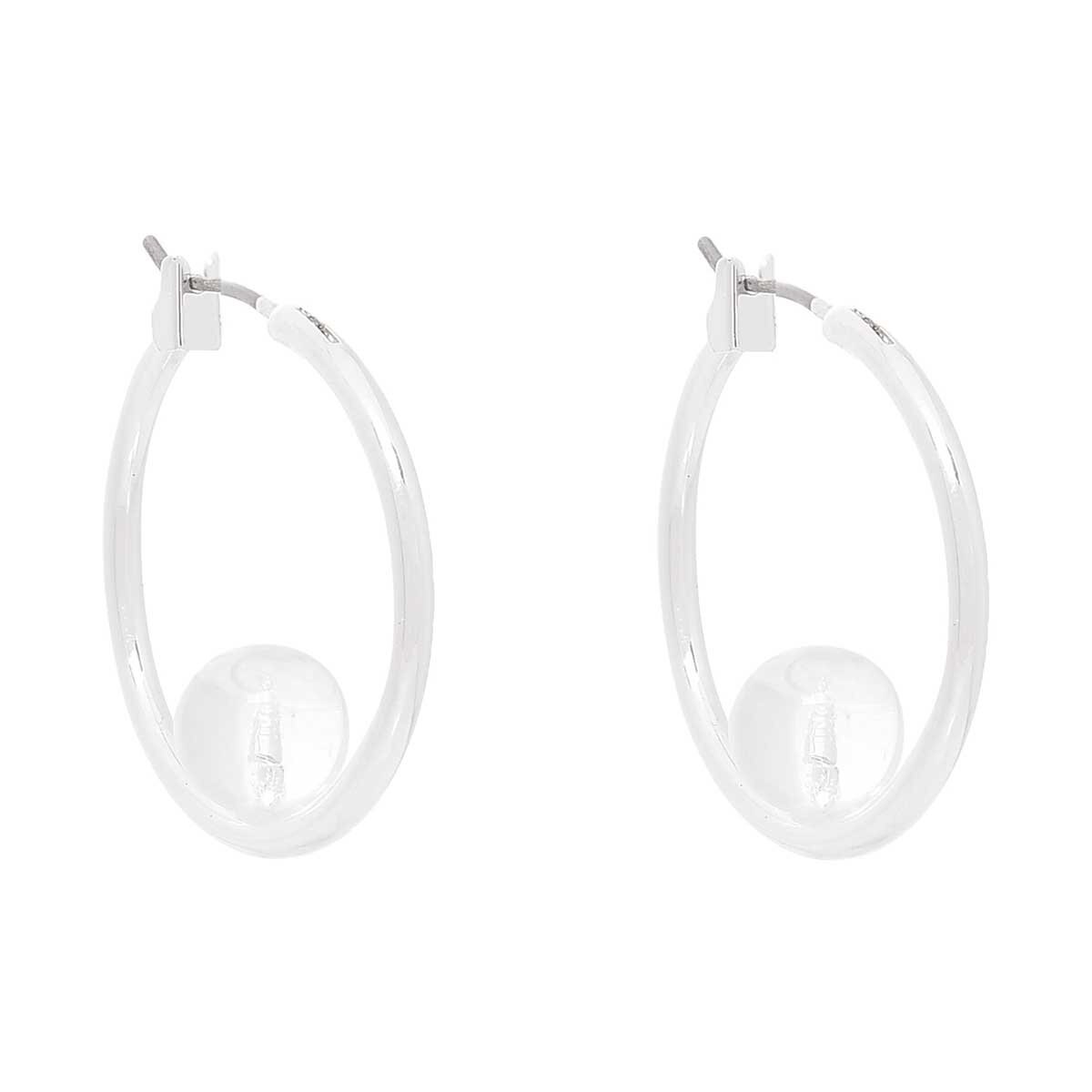 Aretes Color Plateado en Acabado Pulido con Resina Napier