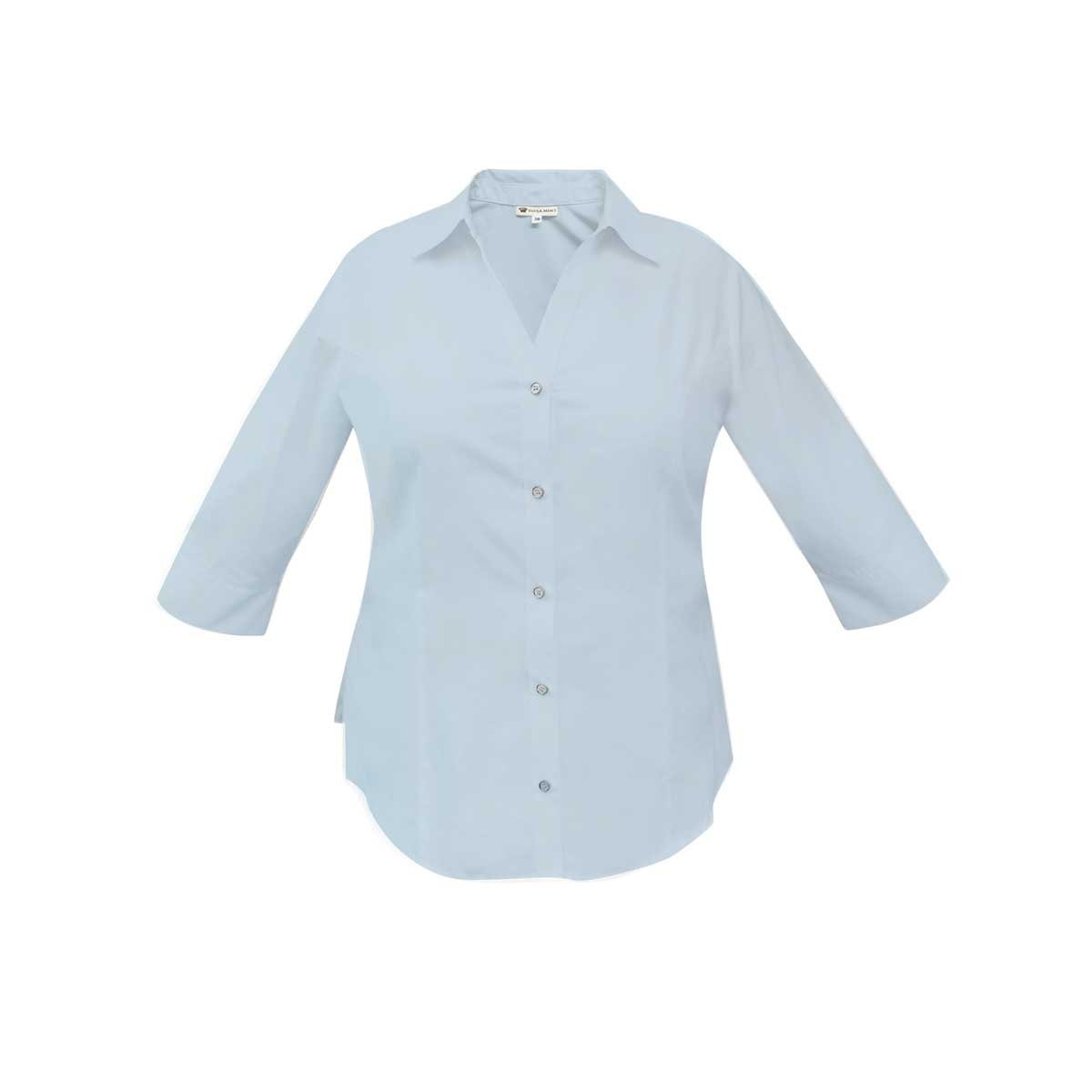 Blusa para Dama Básica Manga 3/4 Azul Pavla Mint
