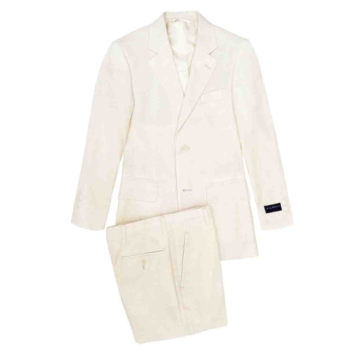 Traje de Lino 2 Piezas Color Café Zilery\'s