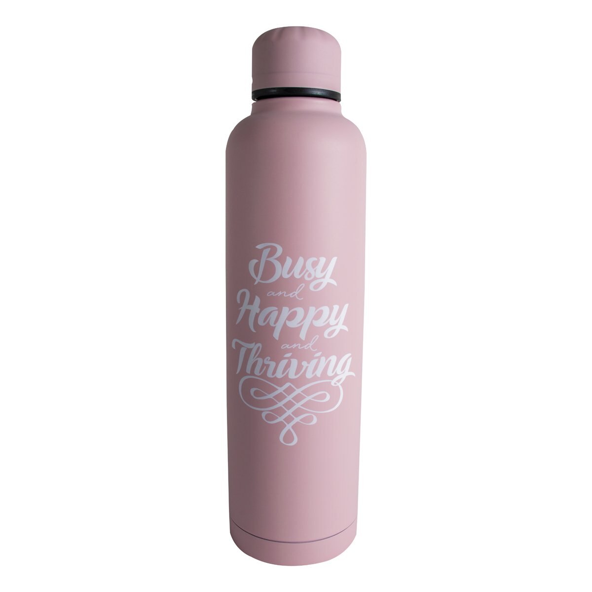 Home Nature Botella de Metal con Tapa Color Rosa