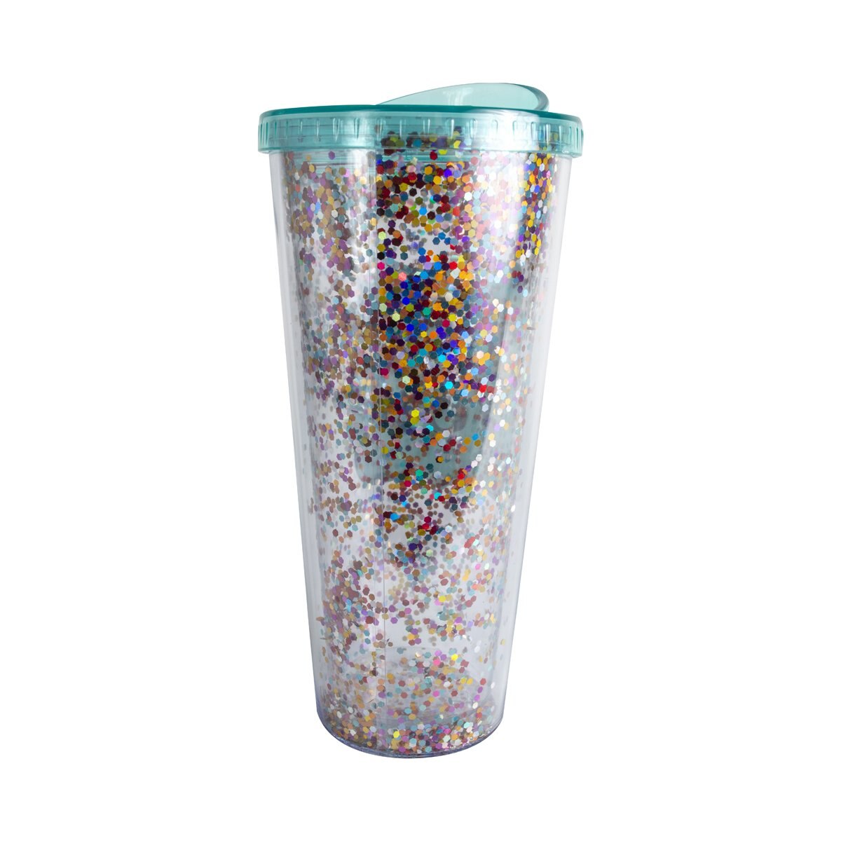 Home Nature Vaso de Acrílico con Brillo con Tapa Azul