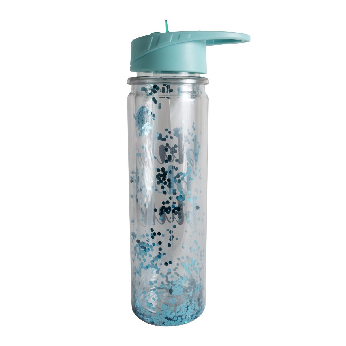 Home Nature Botella de Agua Acrílica Color Azul con Brillos
