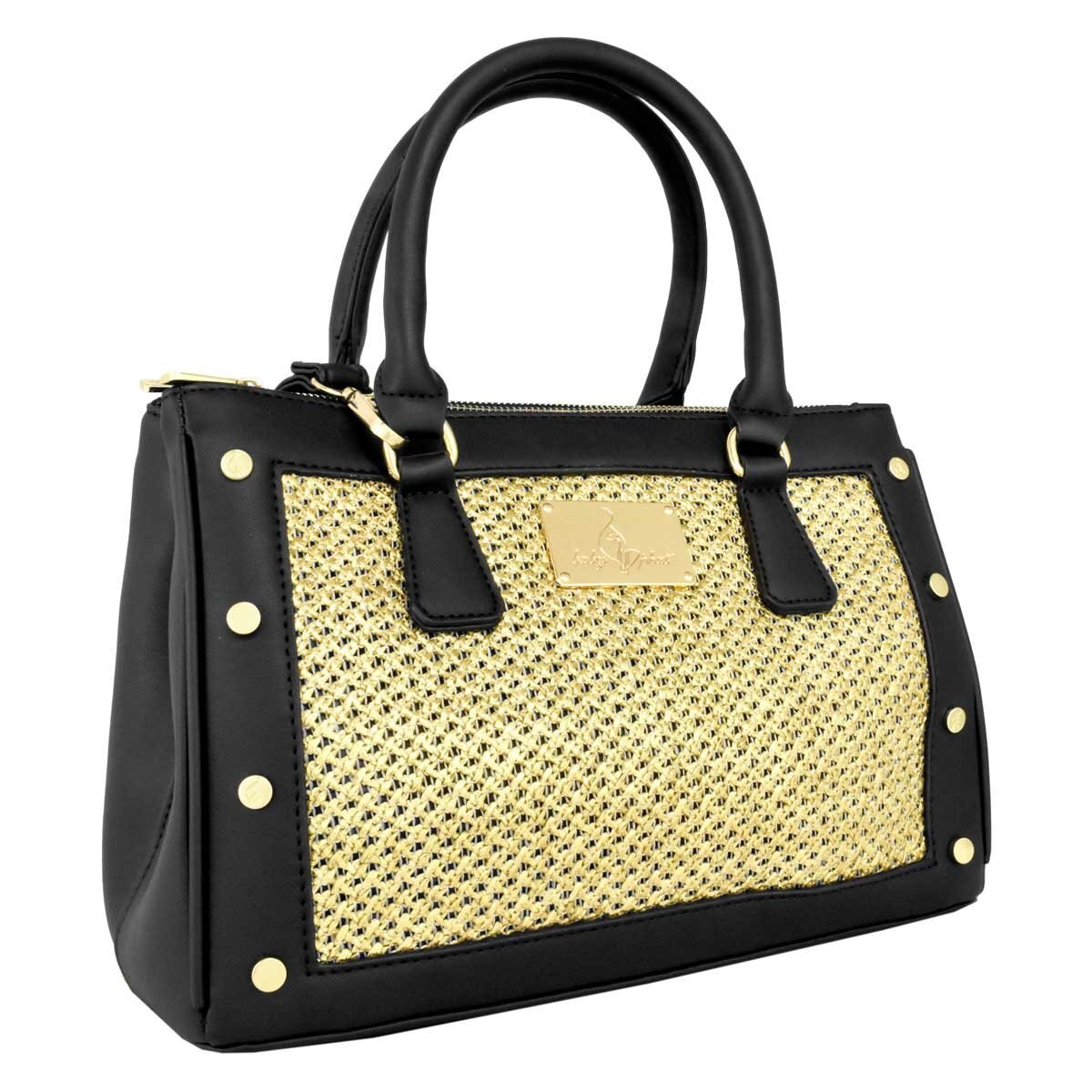 Bolso Satchel Negra Combinada Baby Phat