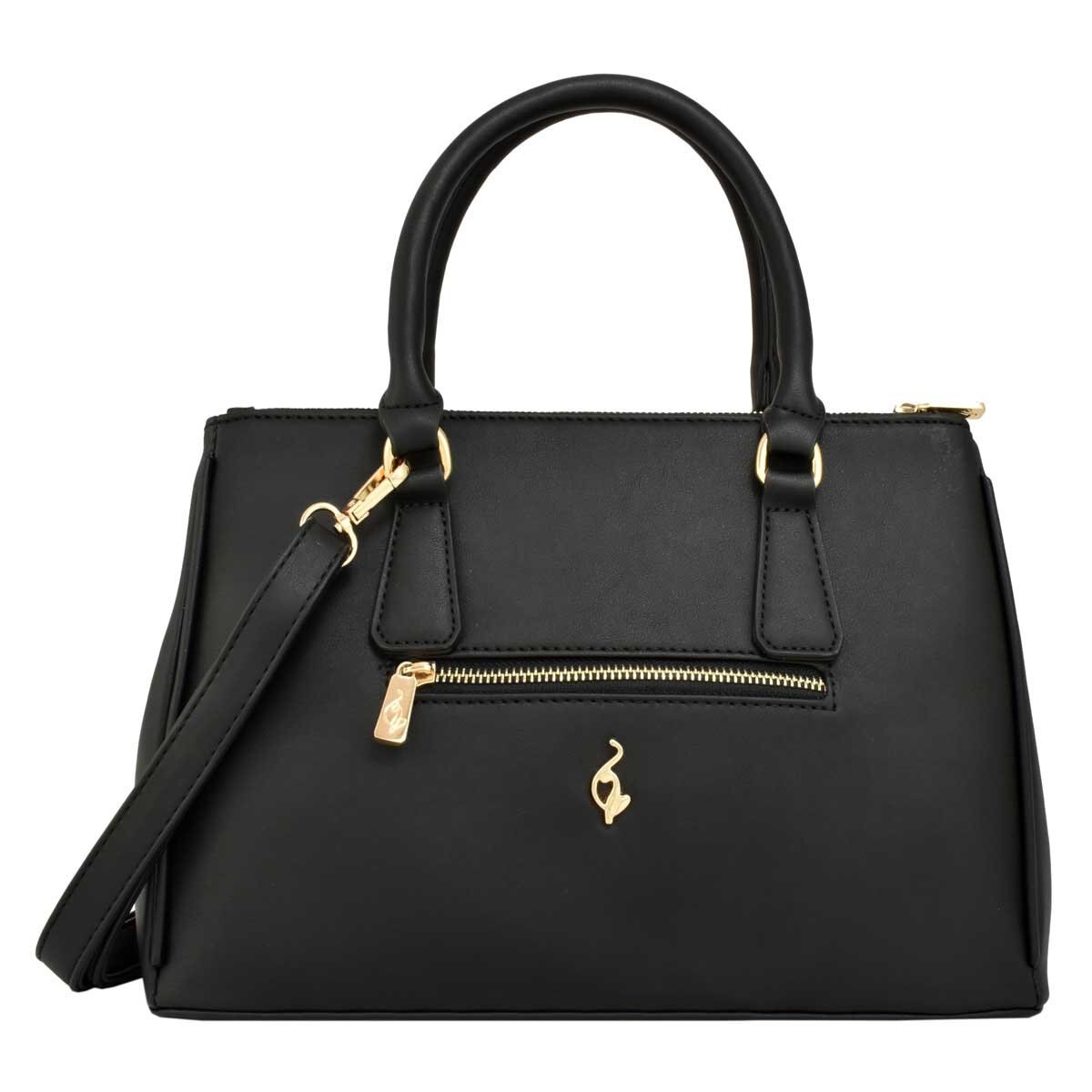 Bolso Satchel Negra Combinada Baby Phat