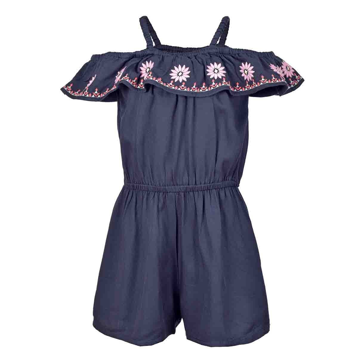 Romper con Bordado Color Azul Combinado Jeanious