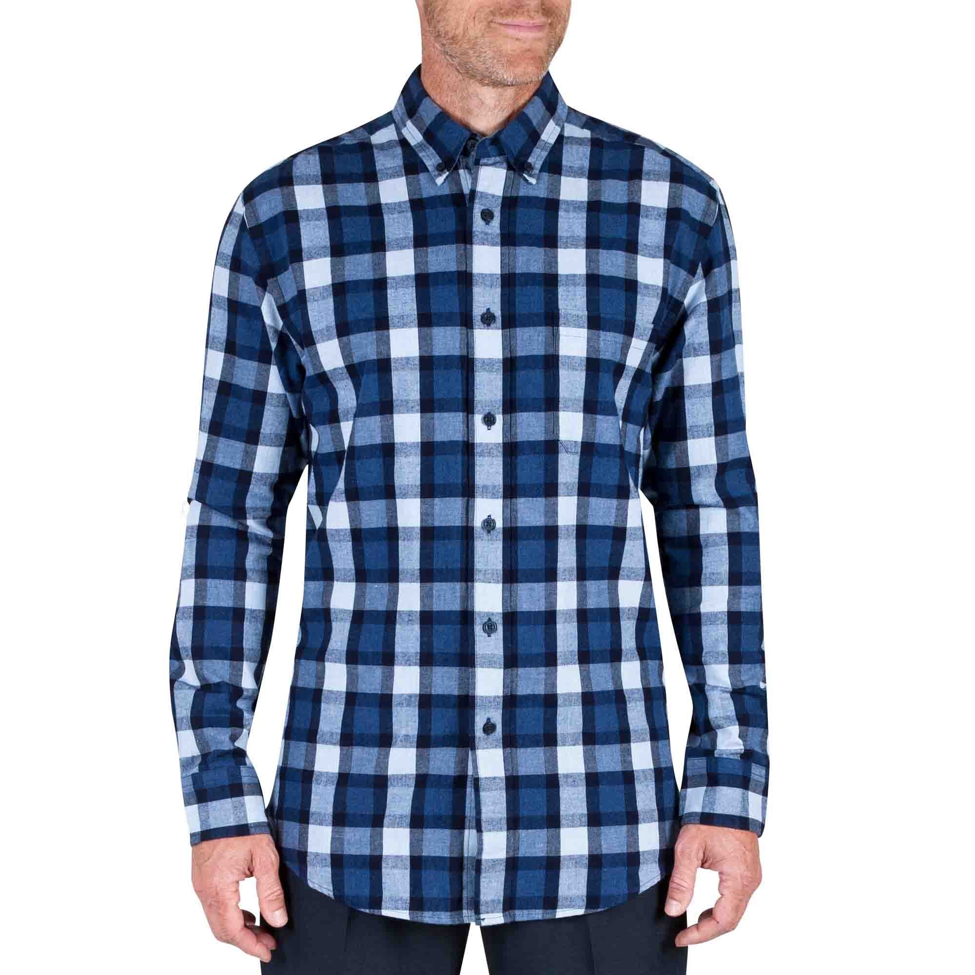 Camisa de Franela a Cuadros Stoned Washed Haggar