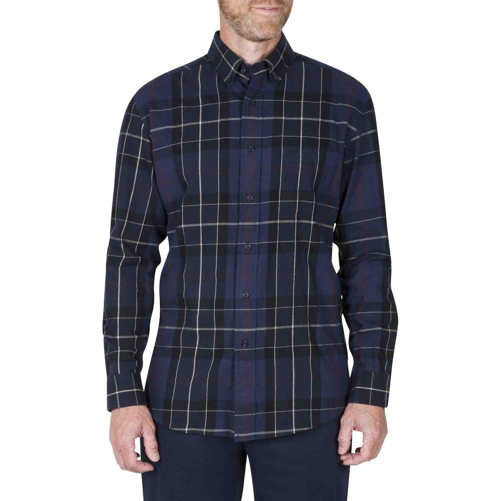 Camisa de Franela a Cuadros Manga Larga Color Azul Haggar