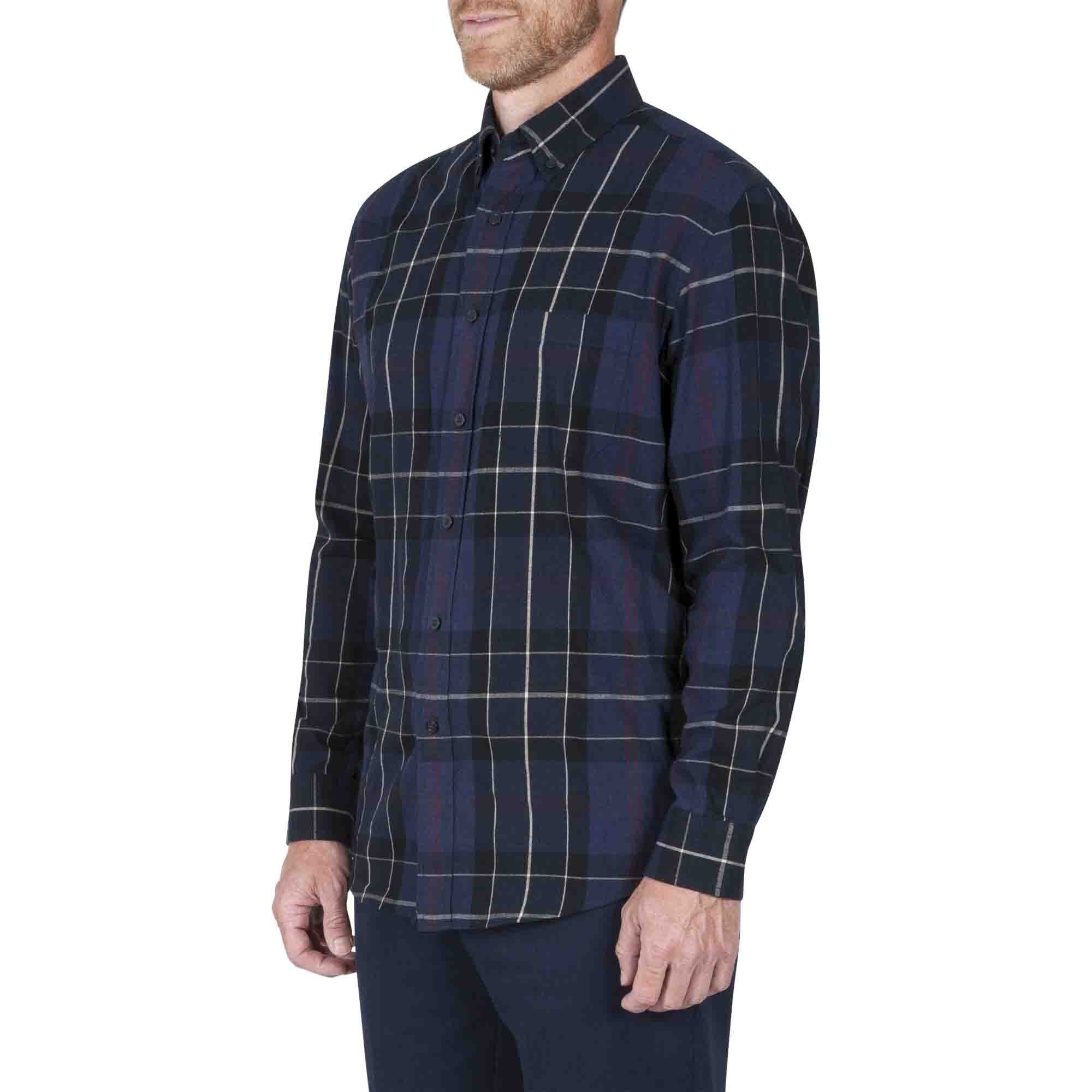 Camisa de Franela a Cuadros Manga Larga Color Azul Haggar