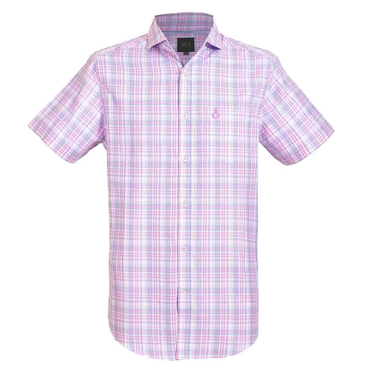 Camisa Manga Corta Color Rosa Alx