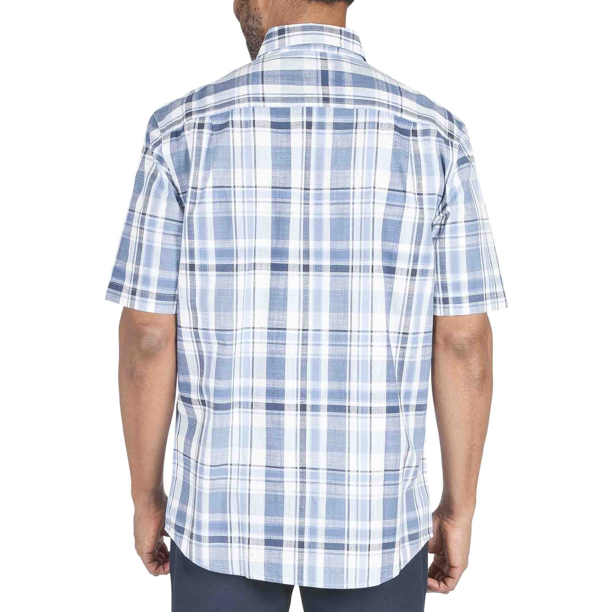 Camisa Manga Corta a Cuadros Color Azul Haggar