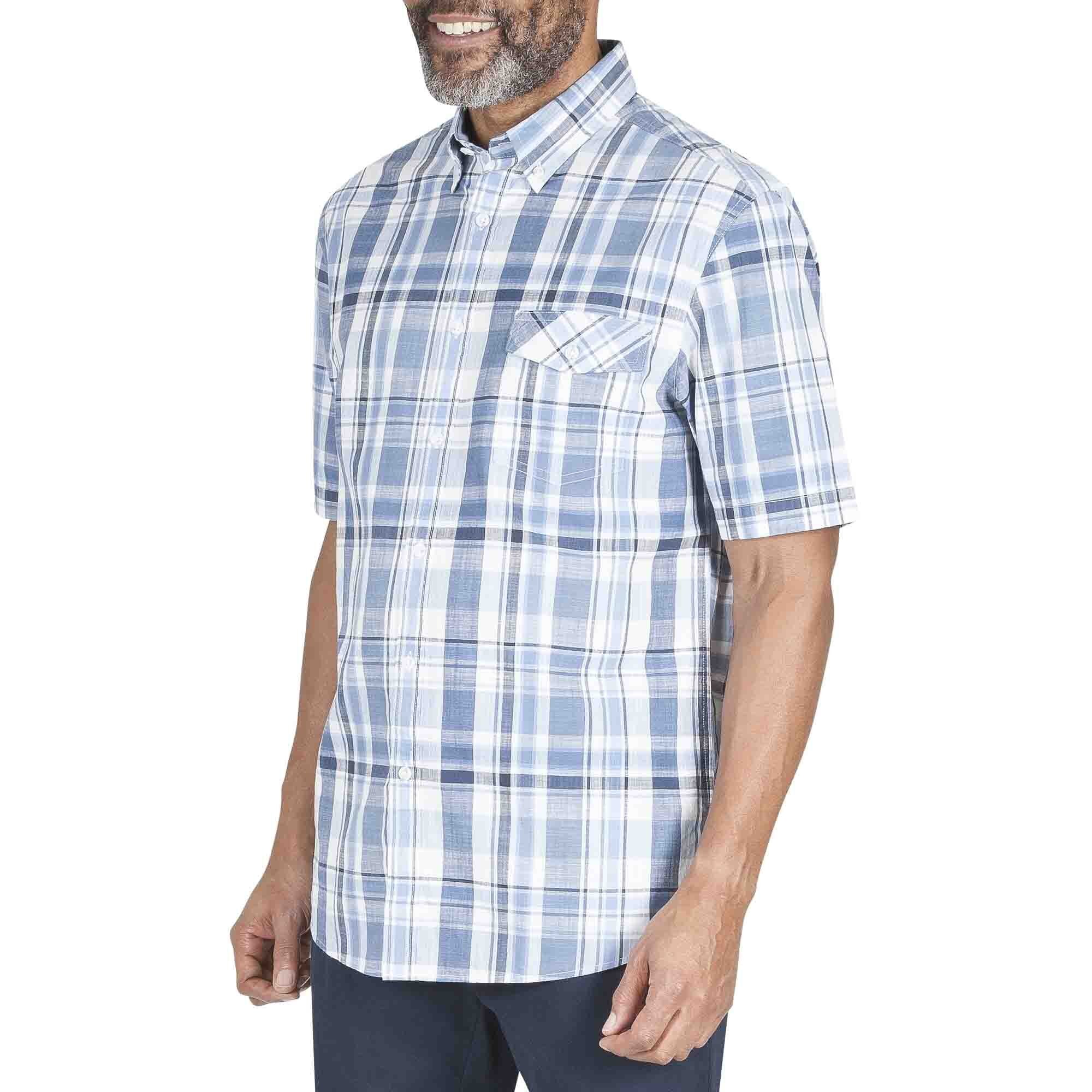 Camisa Manga Corta a Cuadros Color Azul Haggar