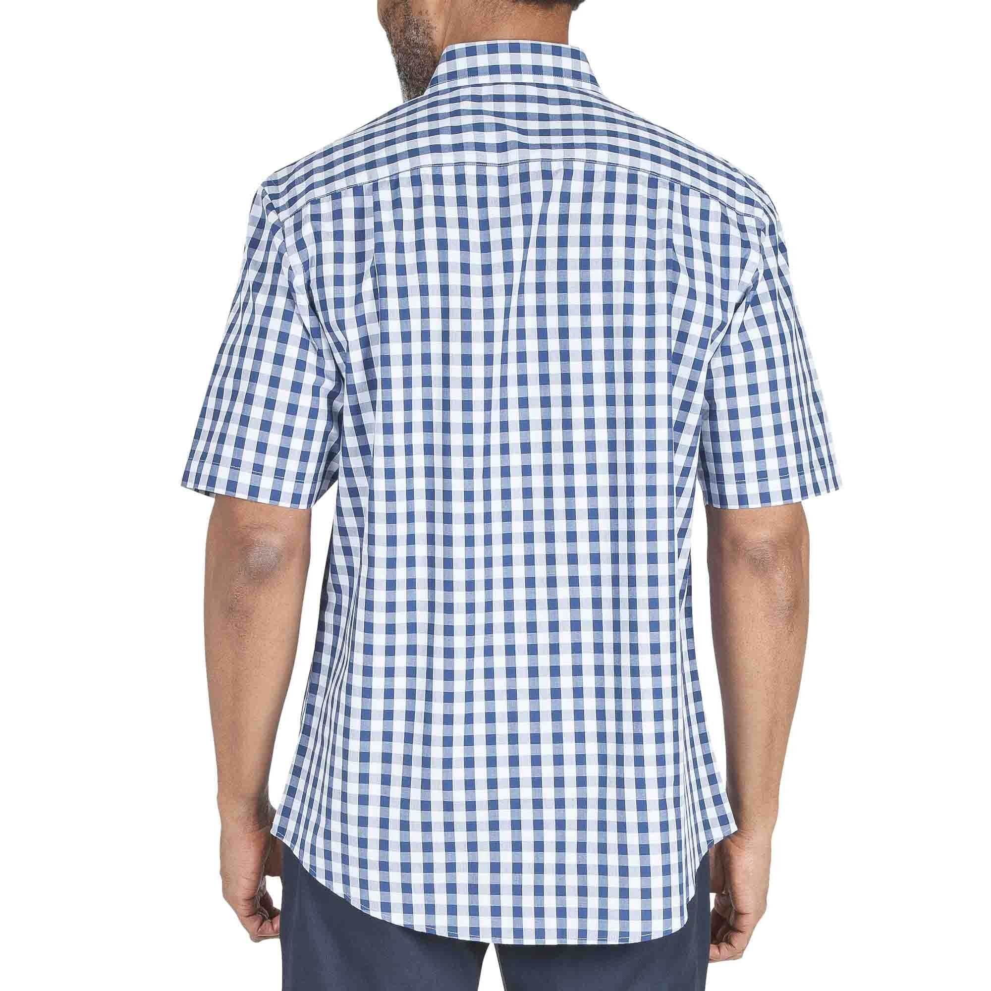 Camisa Manga Corta a Cuadros Color Azul Haggar para Caballero