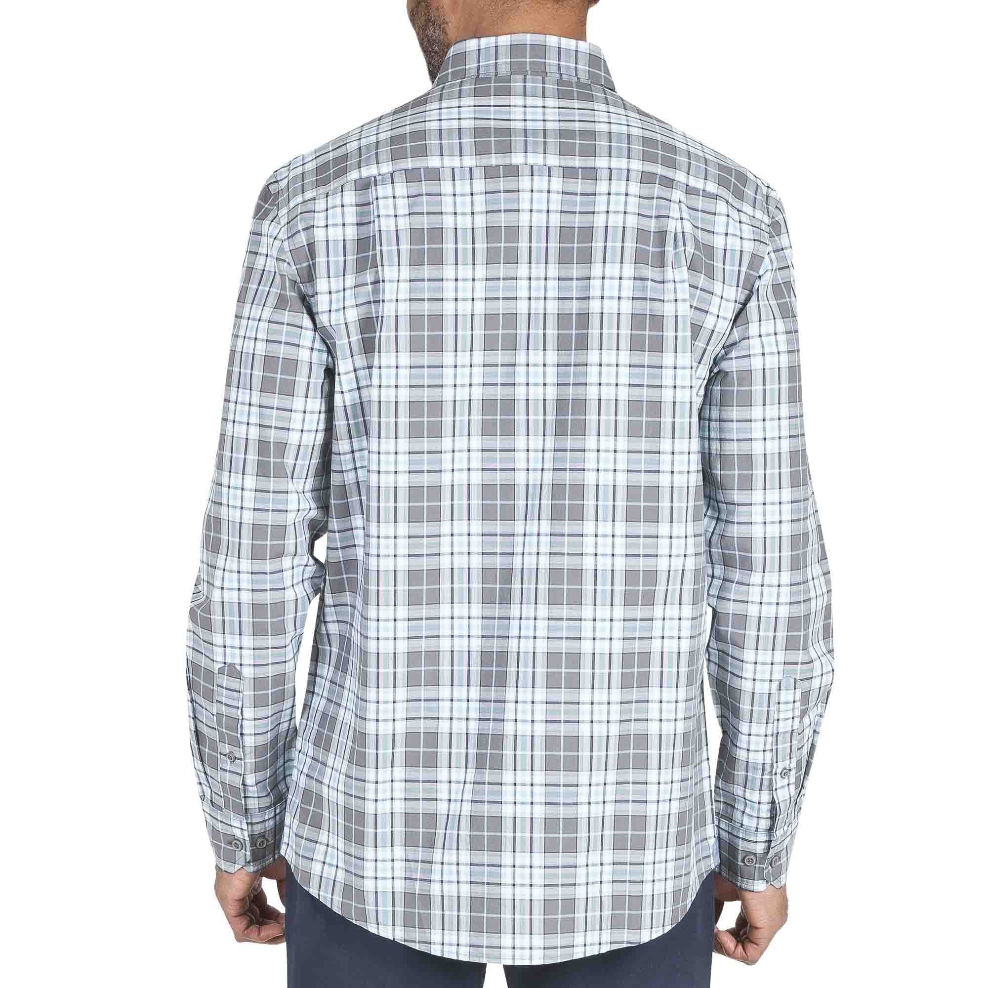 Camisa Manga Larga a Cuadros Color Gris Haggar para Caballero