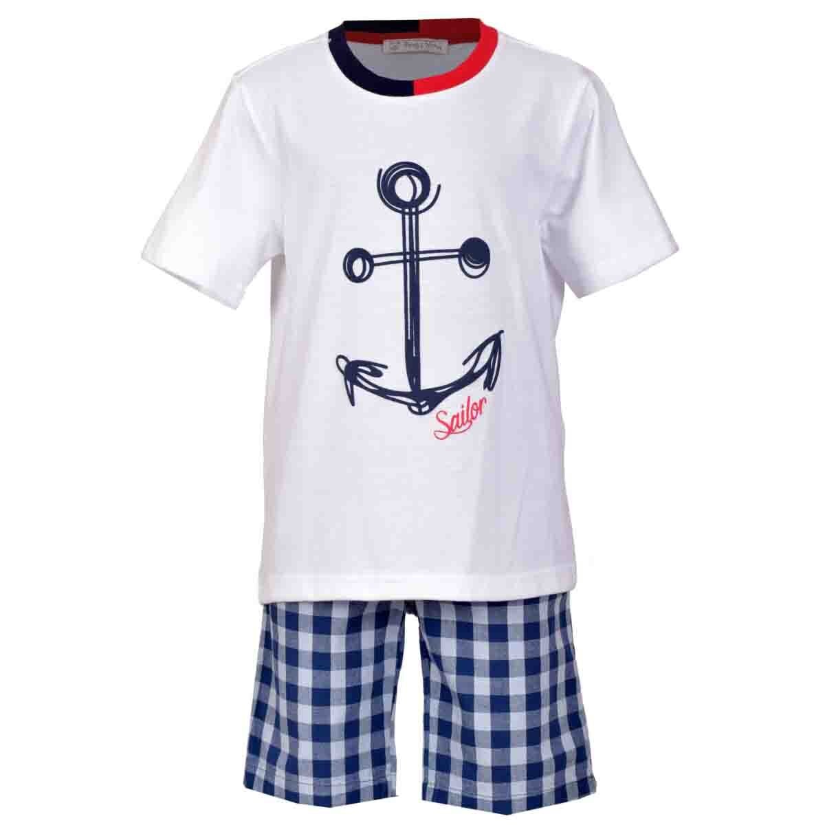 Conjunto con Playera Manga Corta Y Bermuda Color Azul Being 2 Nice