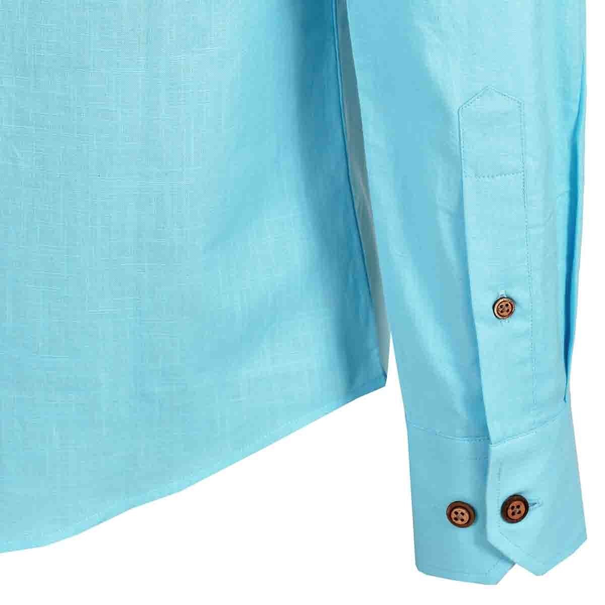 Camisa Manga Larga Color Azul Alx