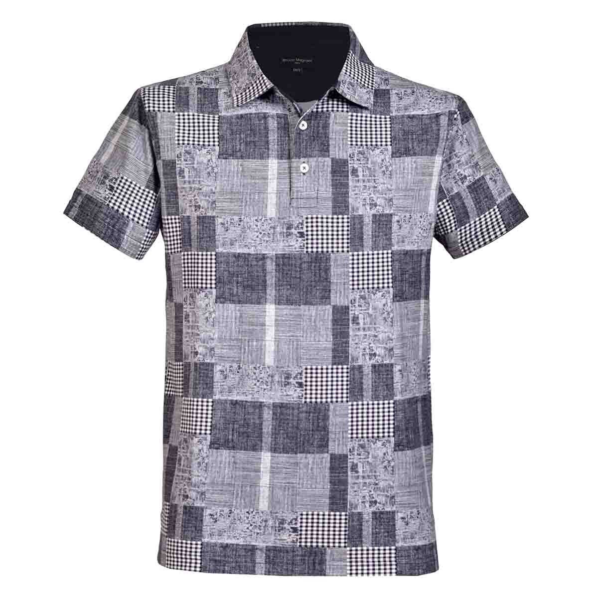 Playera Polo Manga Corta Color Azul Bruno Magnani