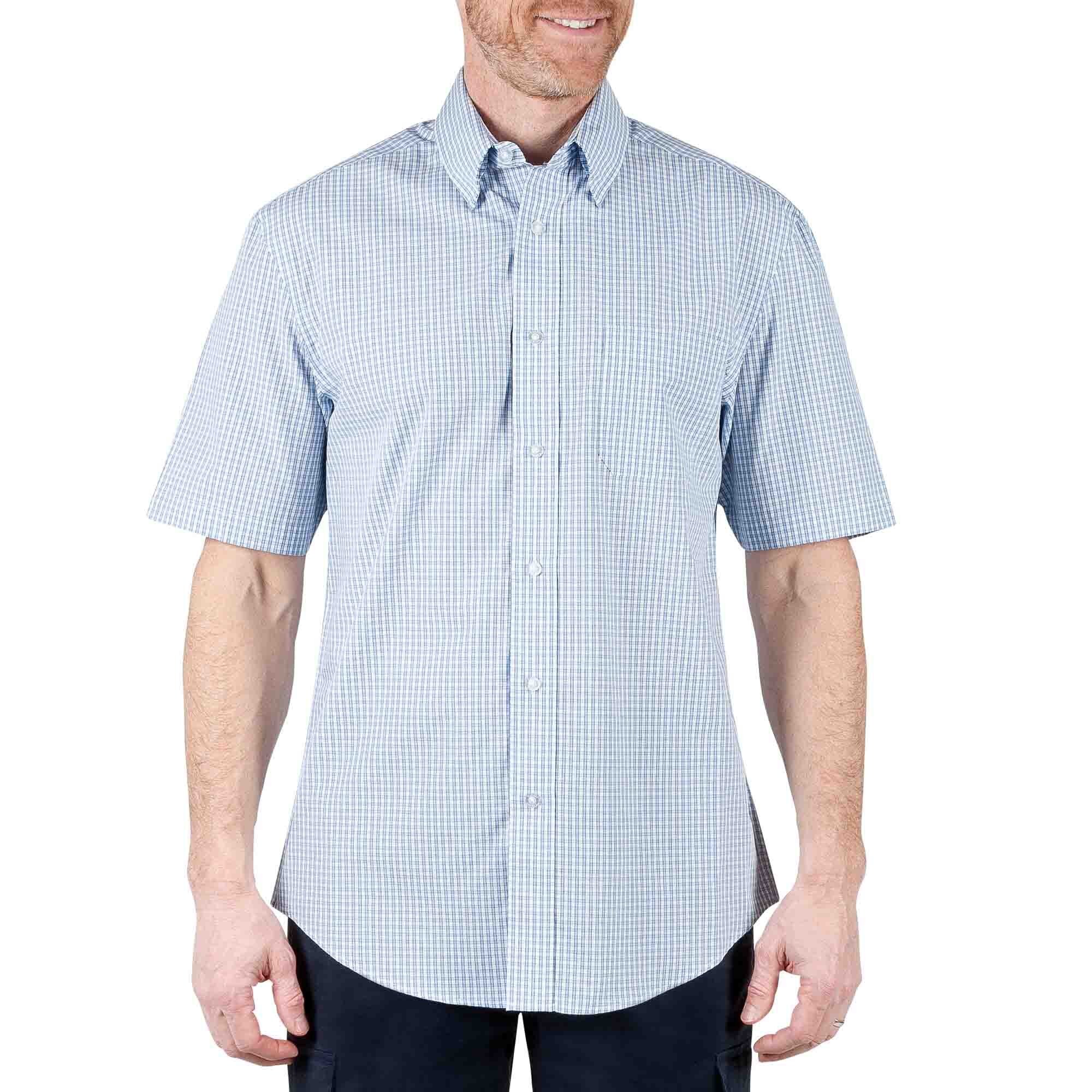 Camisa Manga Corta a Cuadros Color Azul Haggar
