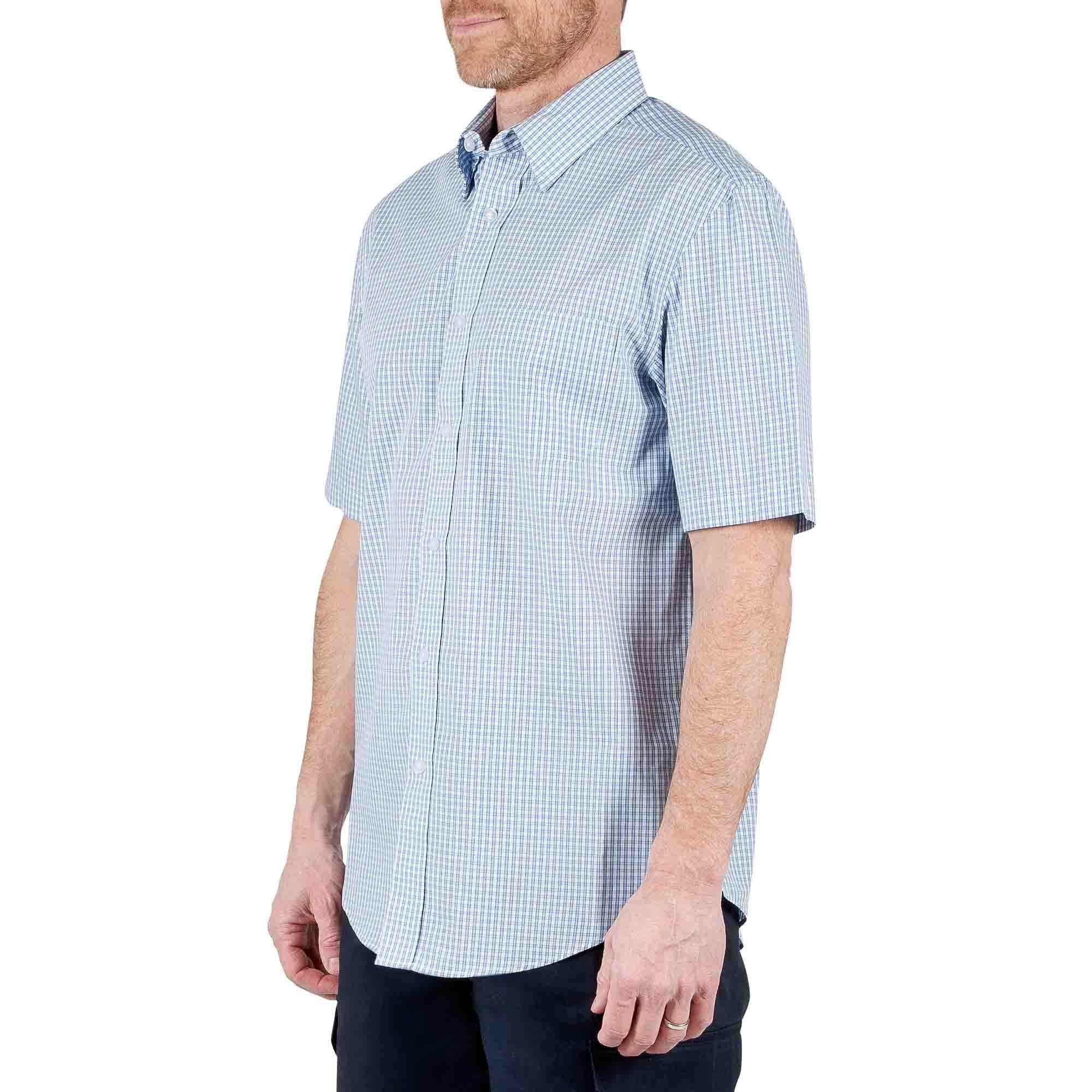 Camisa Manga Corta a Cuadros Color Azul Haggar