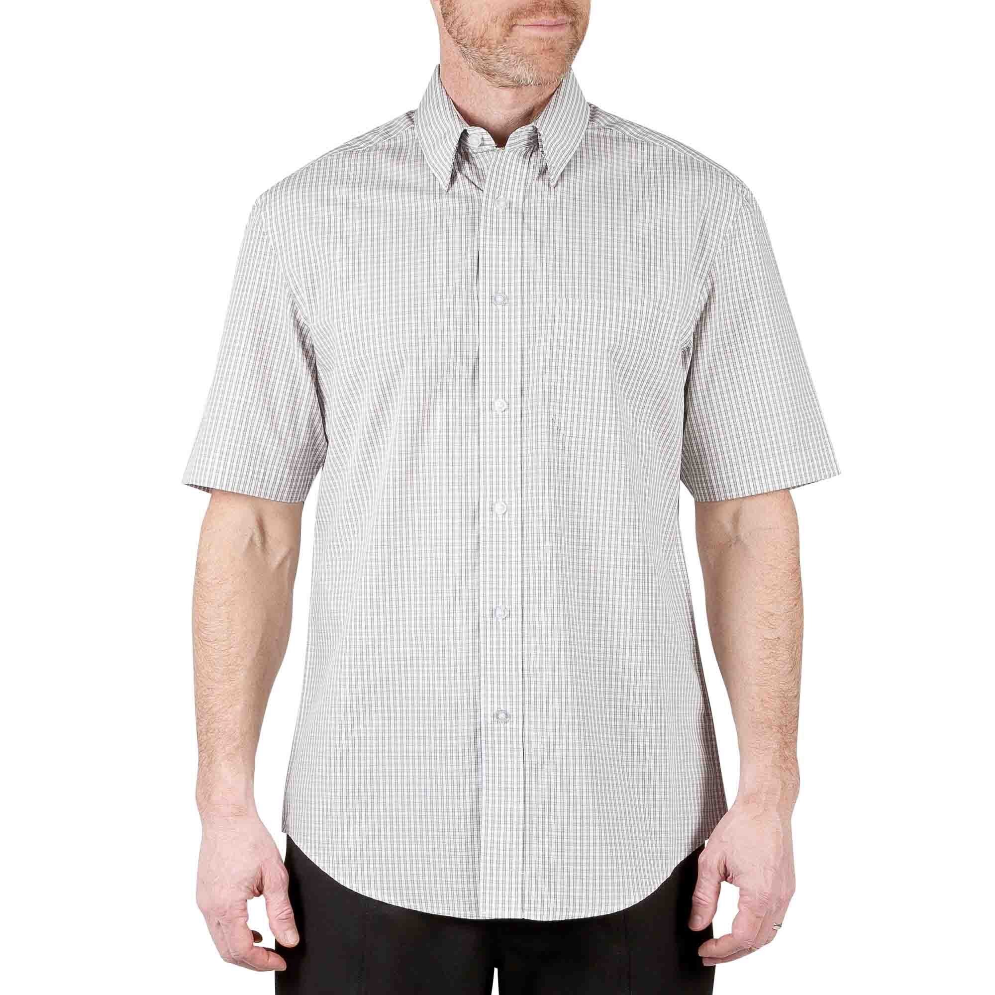 Camisa Manga Corta a Cuadros Color Café Haggar para Caballero