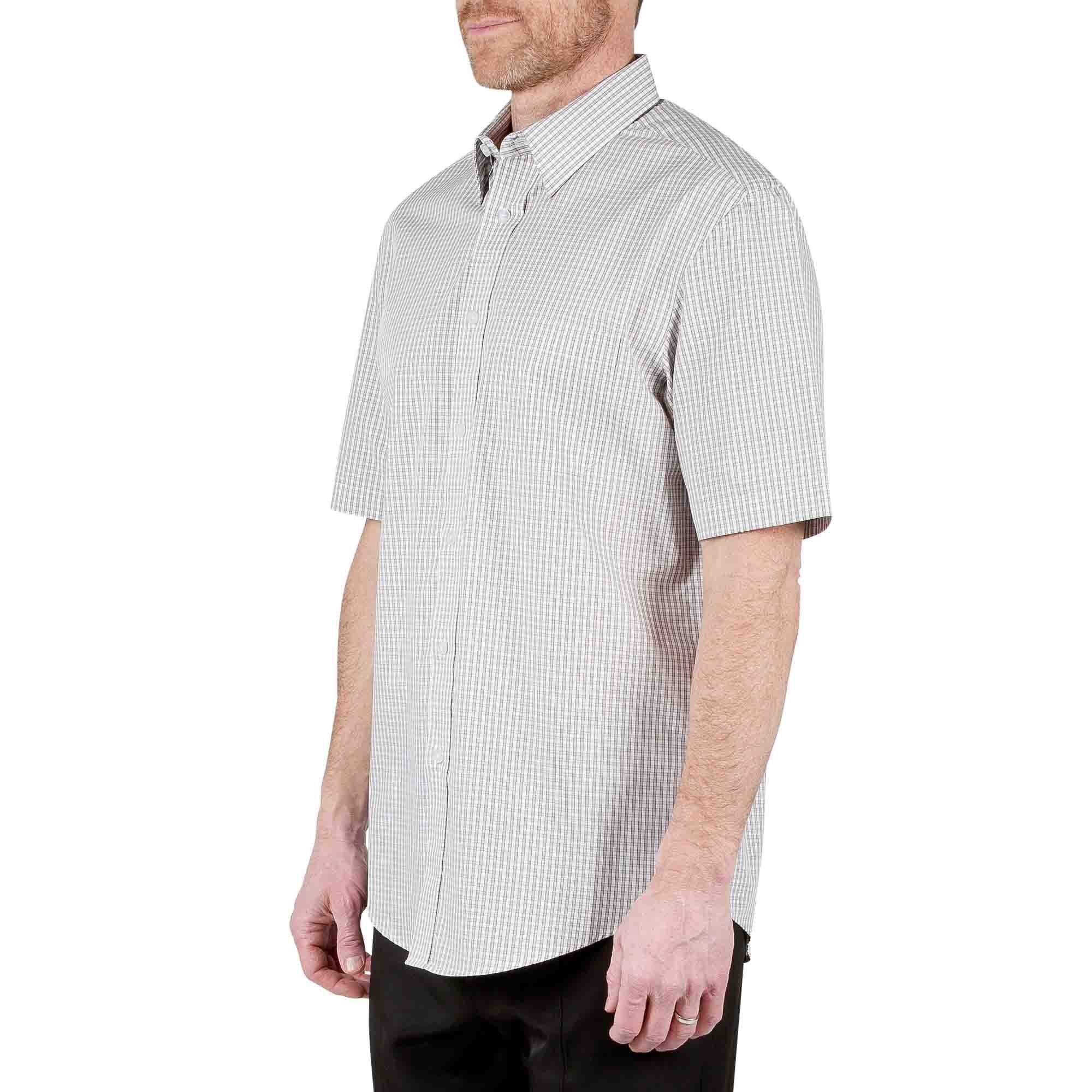 Camisa Manga Corta a Cuadros Color Café Haggar para Caballero