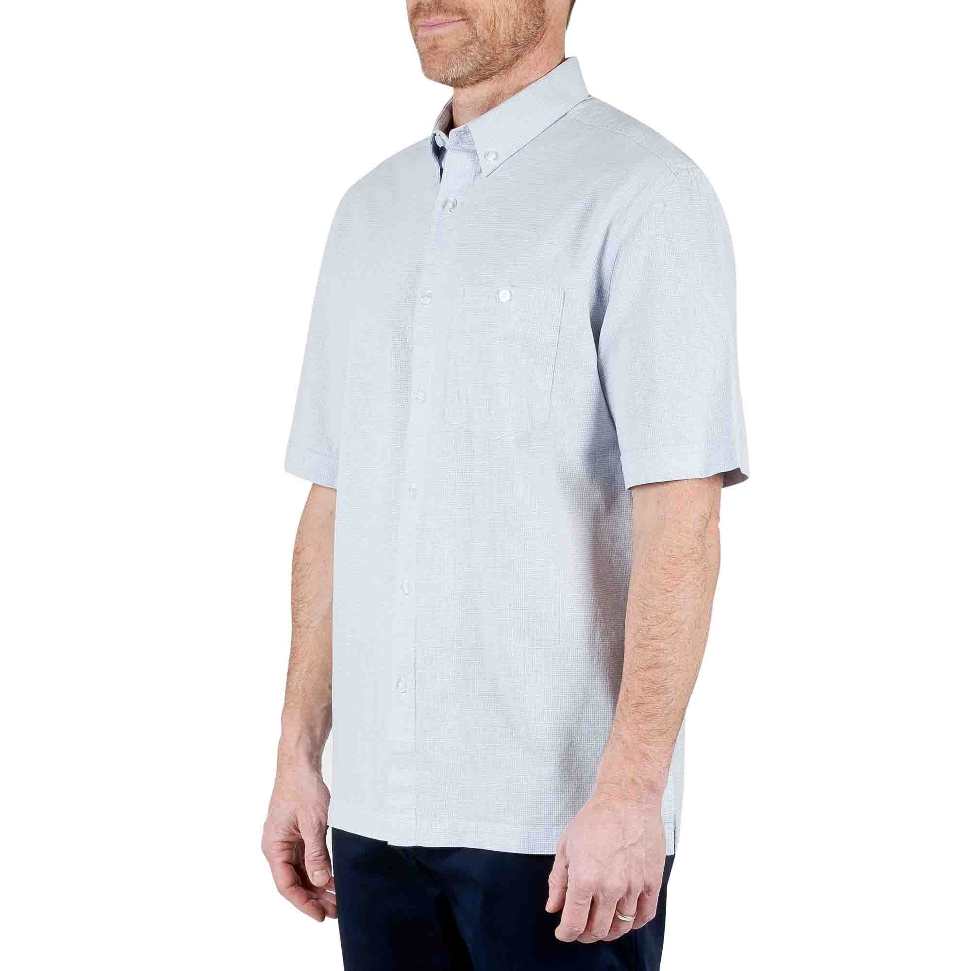 Camisa Manga Corta a Cuadros Mini Color Azul Haggar para Caballero