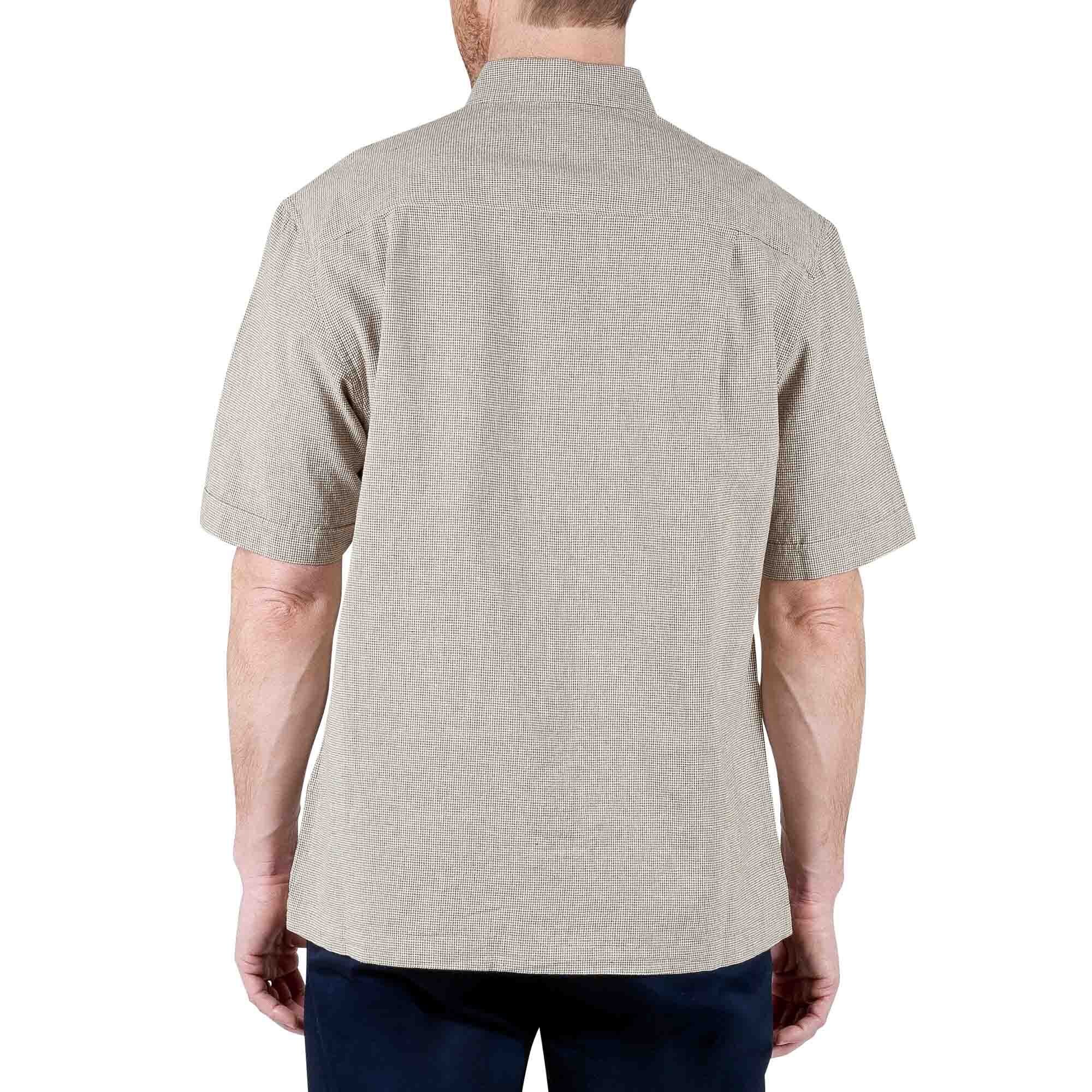 Camisa Manga Corta a Cuadros Mini Color Café Haggar para Caballero