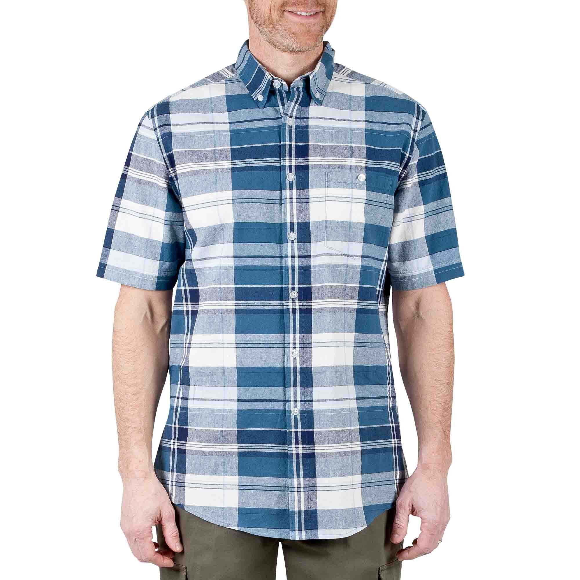 Camisa Manga Corta a Cuadros Color Azul Haggar para Caballero