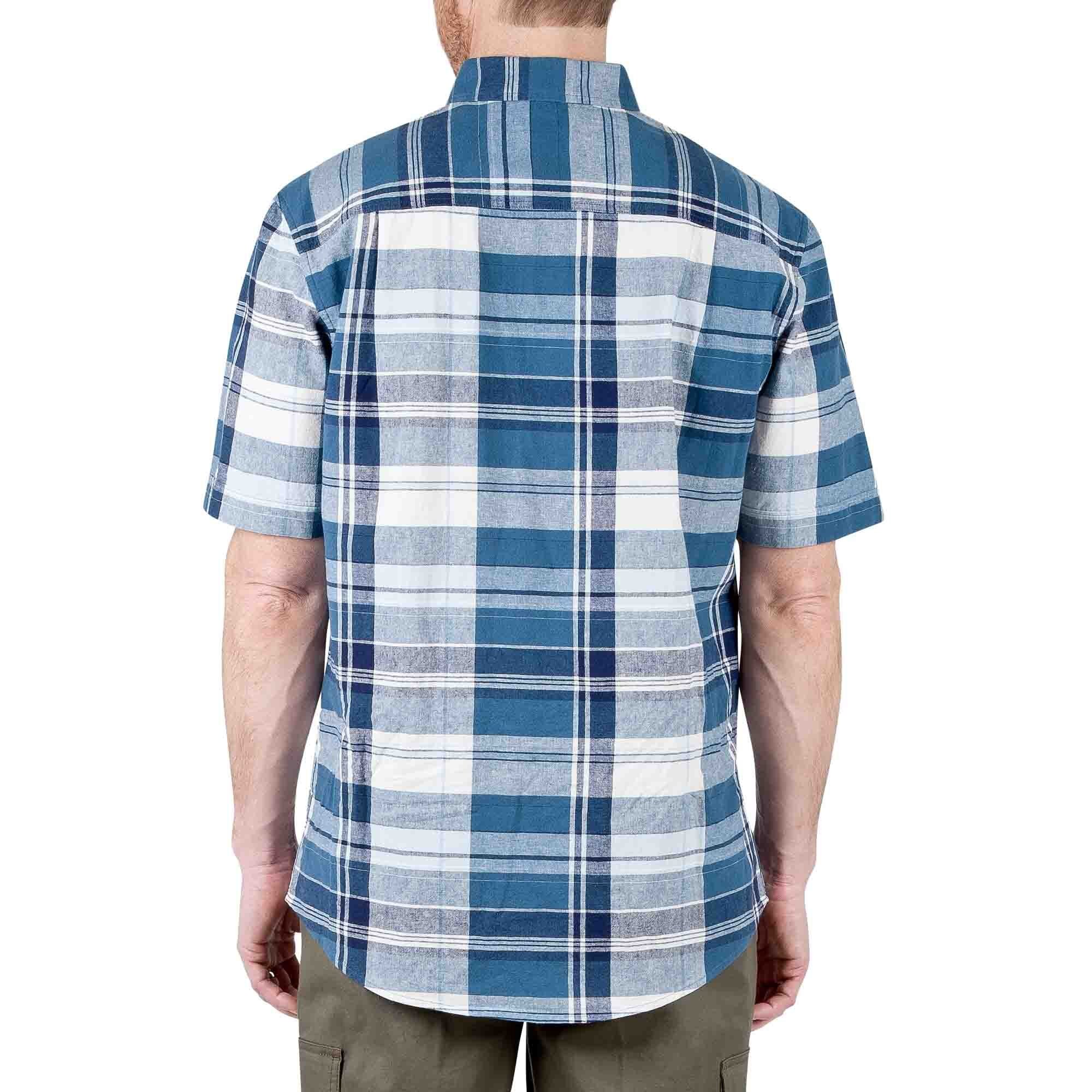 Camisa Manga Corta a Cuadros Color Azul Haggar para Caballero