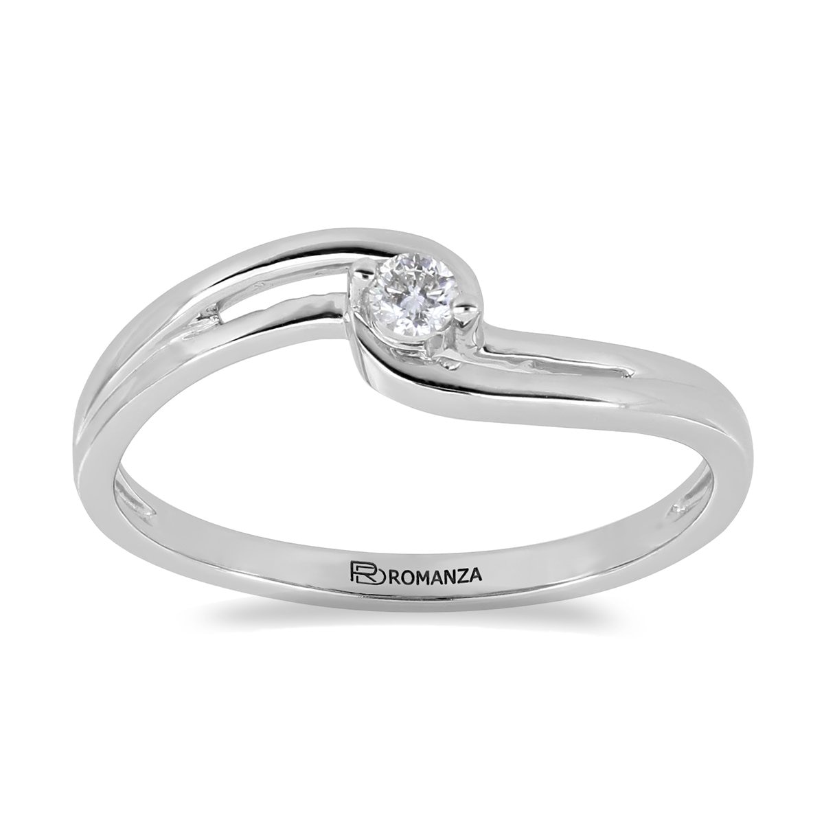 Solitario 14K y Diamante Romanza