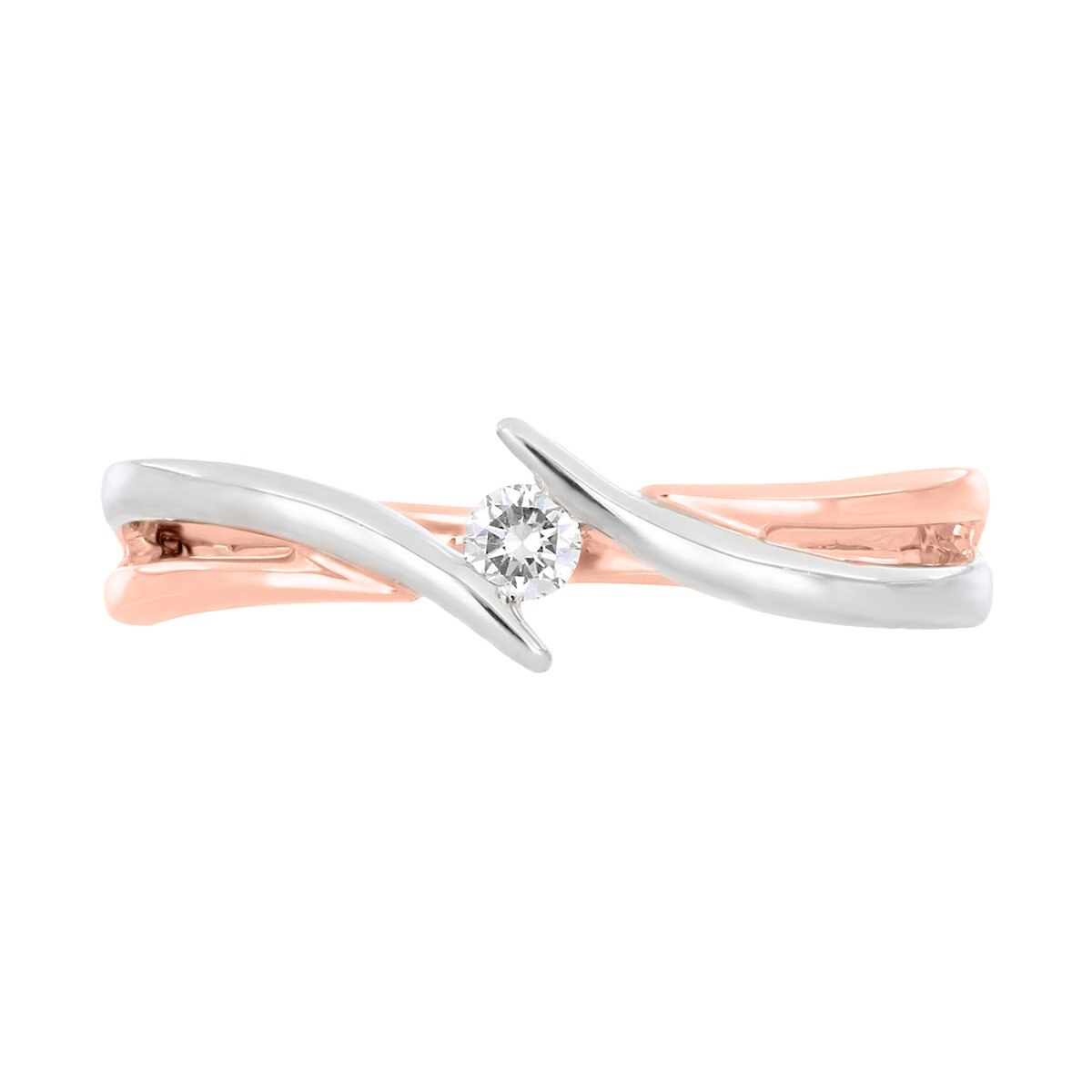 Solitario 14K y Diamante Romanza