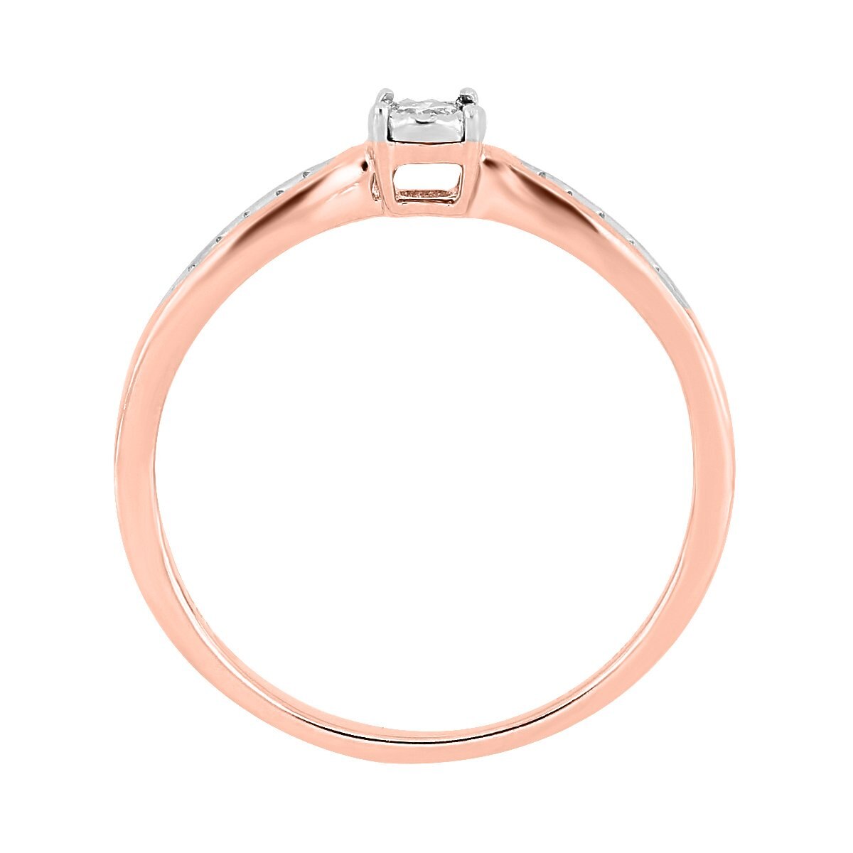 Anillo 14K Y Diamante Romanza