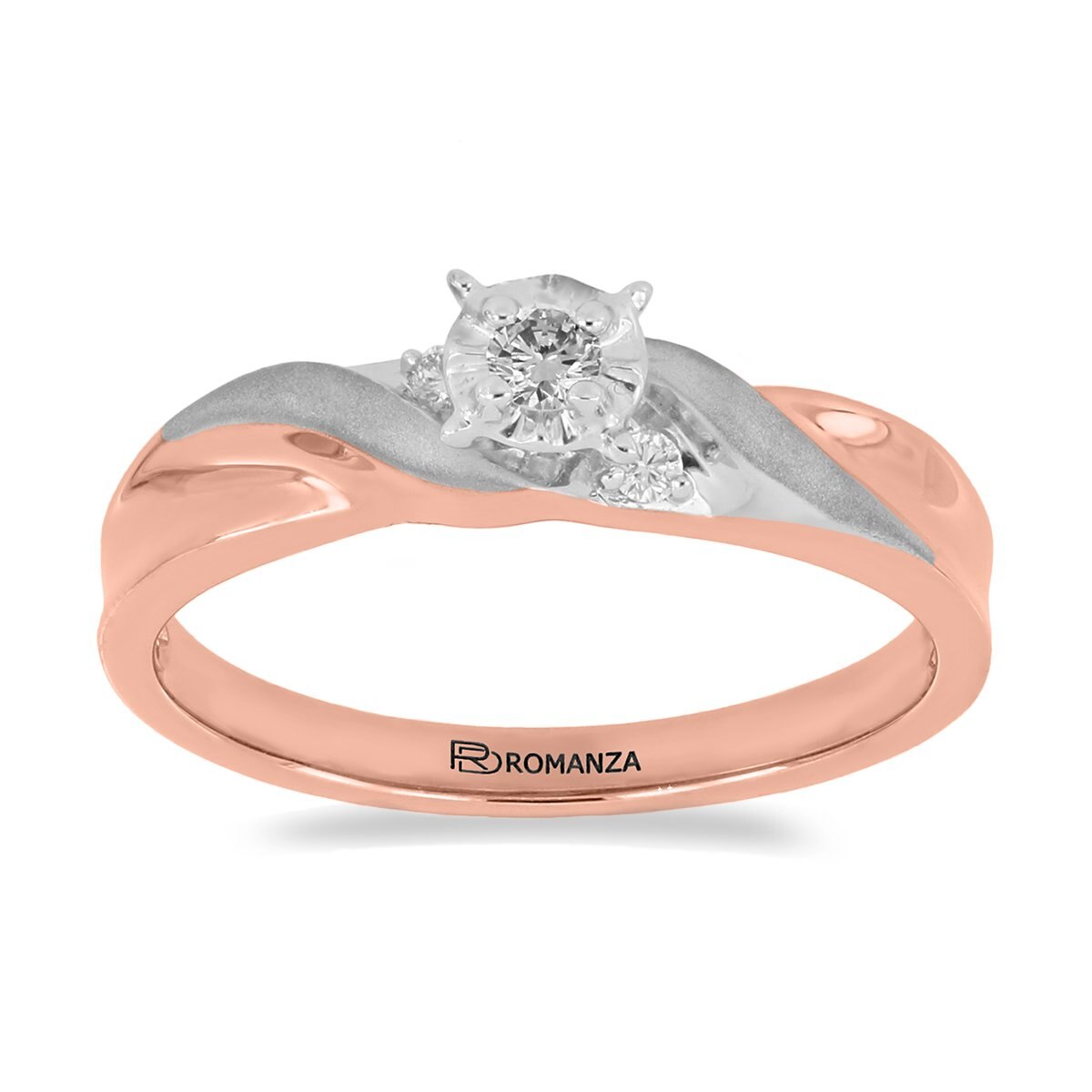 Anillo 14K Y Diamante Romanza