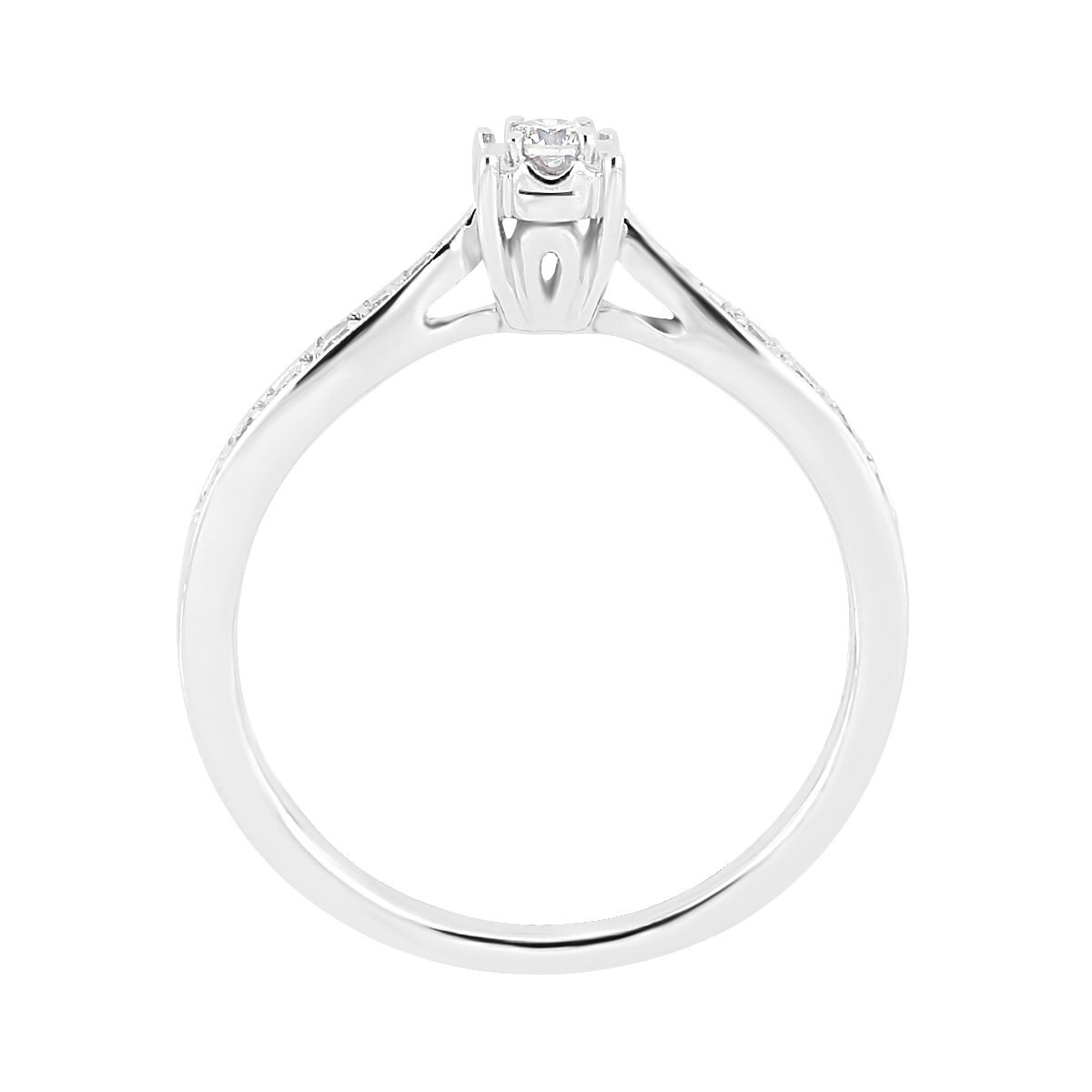 Anillo 14K Y Diamante Romanza