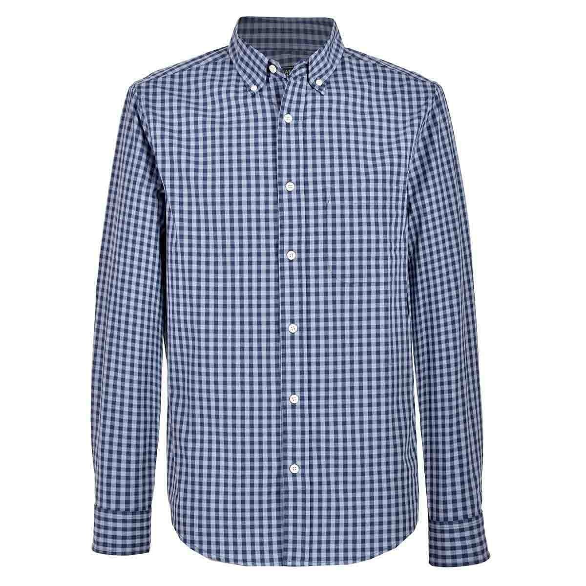 Camisa Manga Larga Micro Gingham Jeanious Plus Jnmx119-Di40
