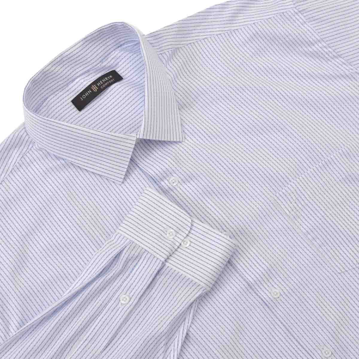 Camisa Manga Larga Rayas Azules John Henry