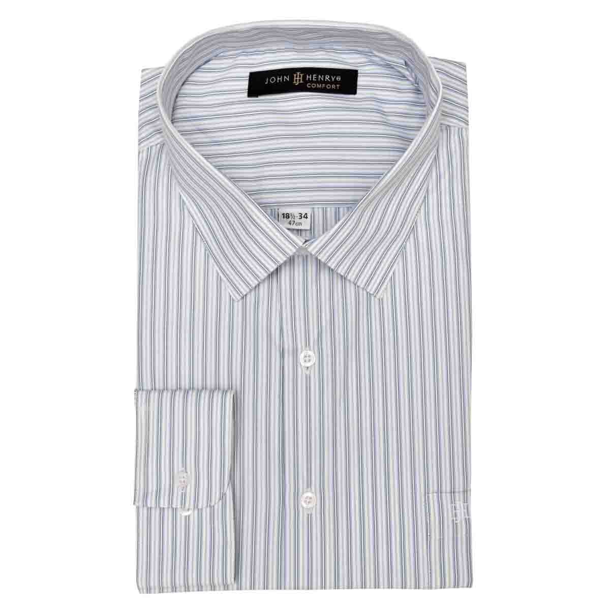 Camisa Manga Larga Rayas Azules John Henry