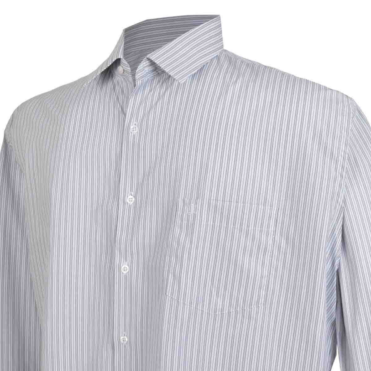 Camisa Manga Larga Rayas Gris John Henry