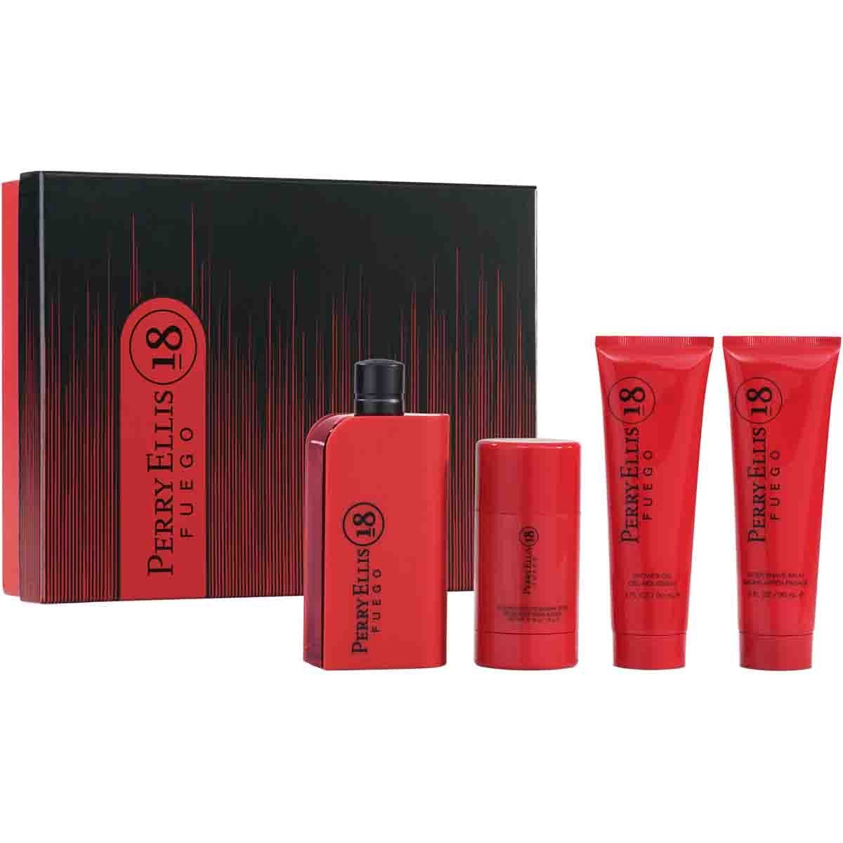 Estuche para Caballero Perry Ellis 18 Fuego 4 Piezas Edt 100 Ml