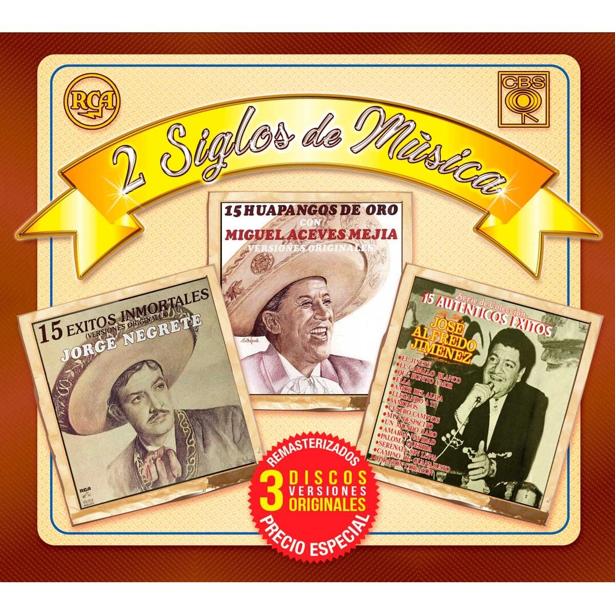 3 Cds Miguel Aceves Mejía, Jorge Negrete y José Alfredo Jiménez