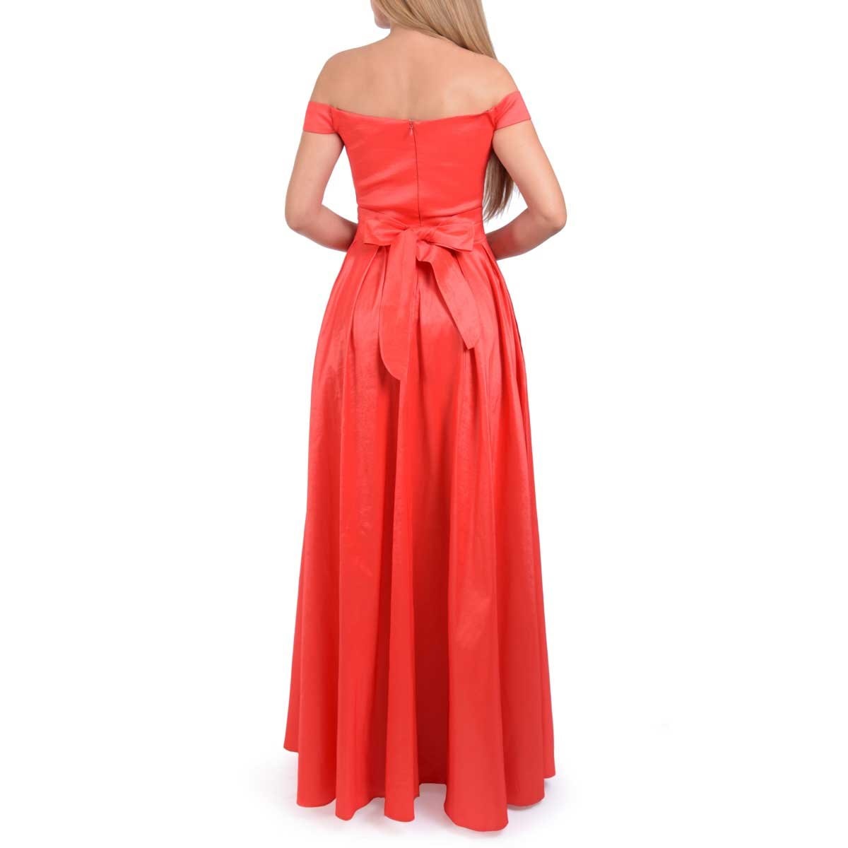 Vestido de Fiesta Largo de Tafeta off Shoulder Nikki Italy