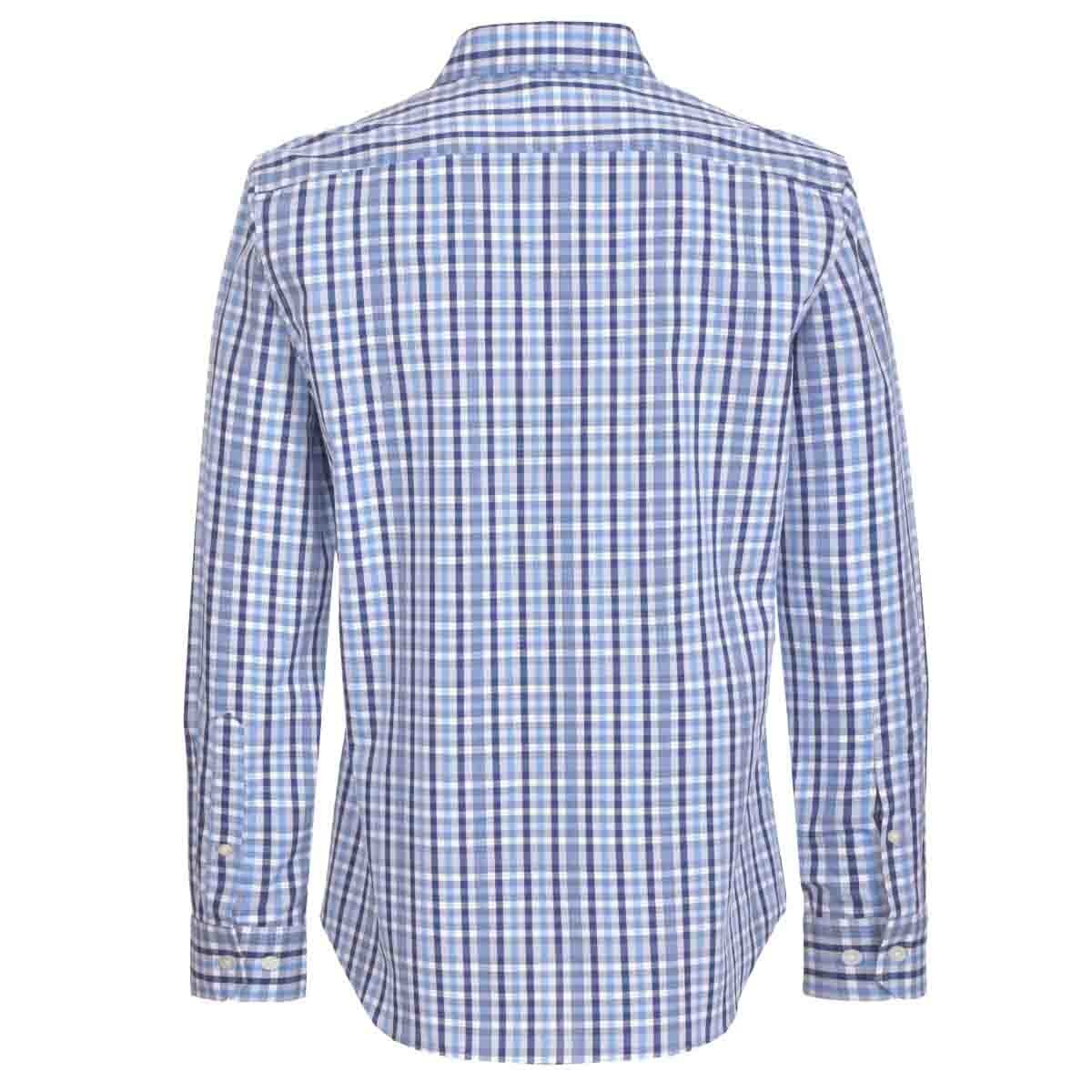 Camisa Manga Larga Casual a Cuadros Azul Carlo Corinto